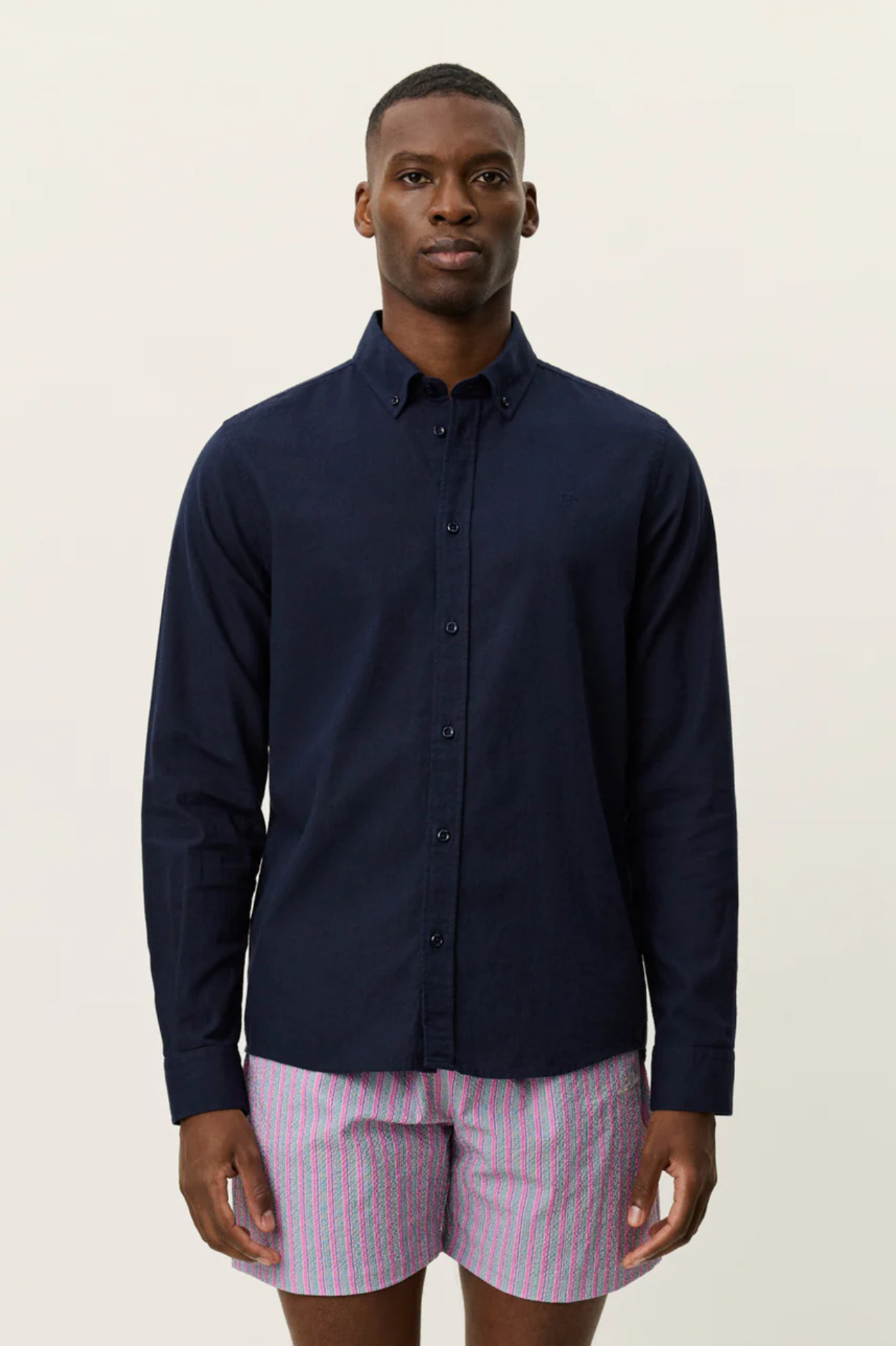 KONRAD COTTON LINNENSHIRT - DARK NAVY