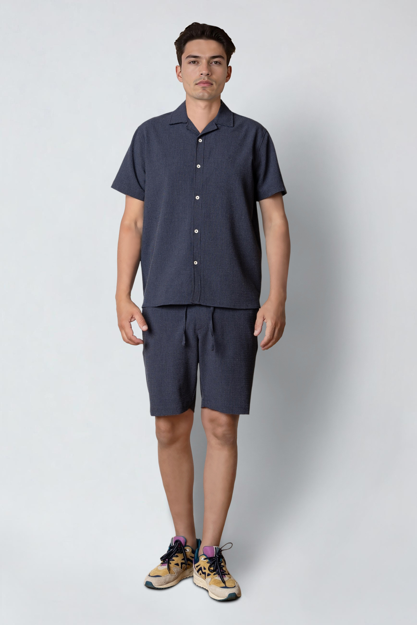 BARCELONA ERICO STRIPED SHORTS - NAVY