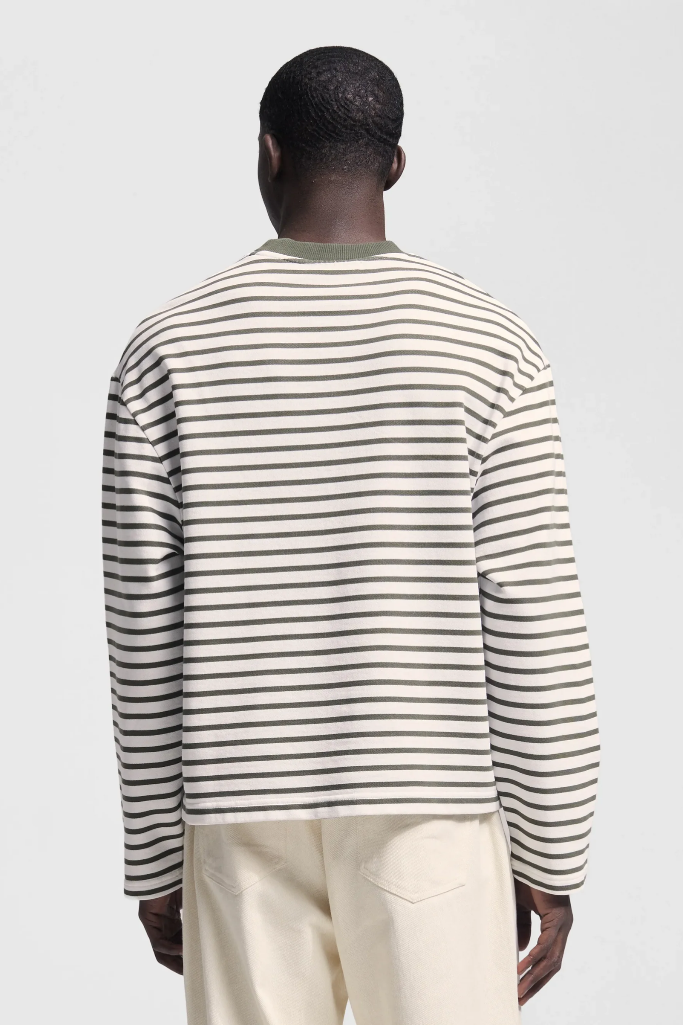 VARSITY STRIPED LONGSLEEVE - OLIVE GREEN