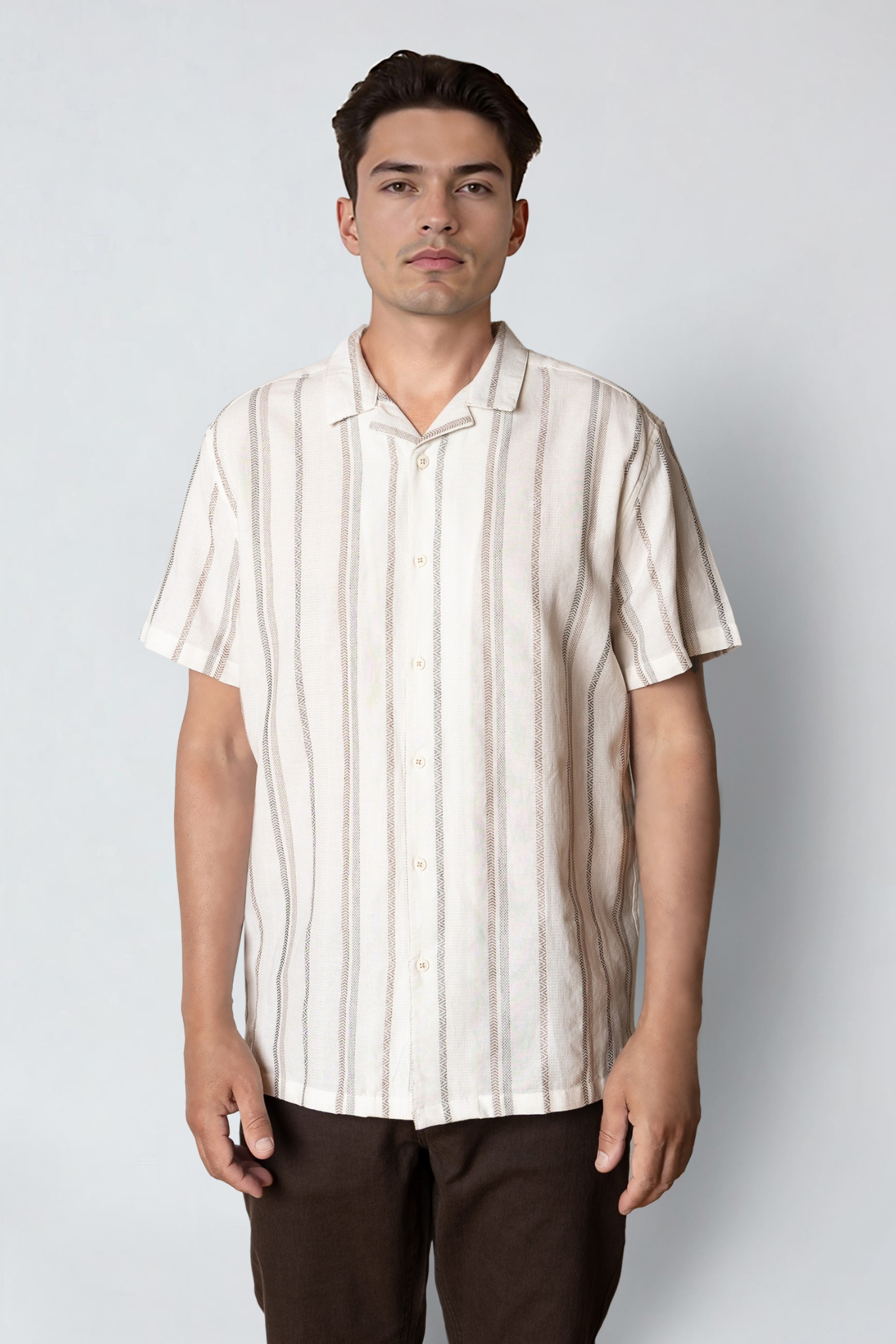 BOWLING EVALD S/S SHIRT - ECRU