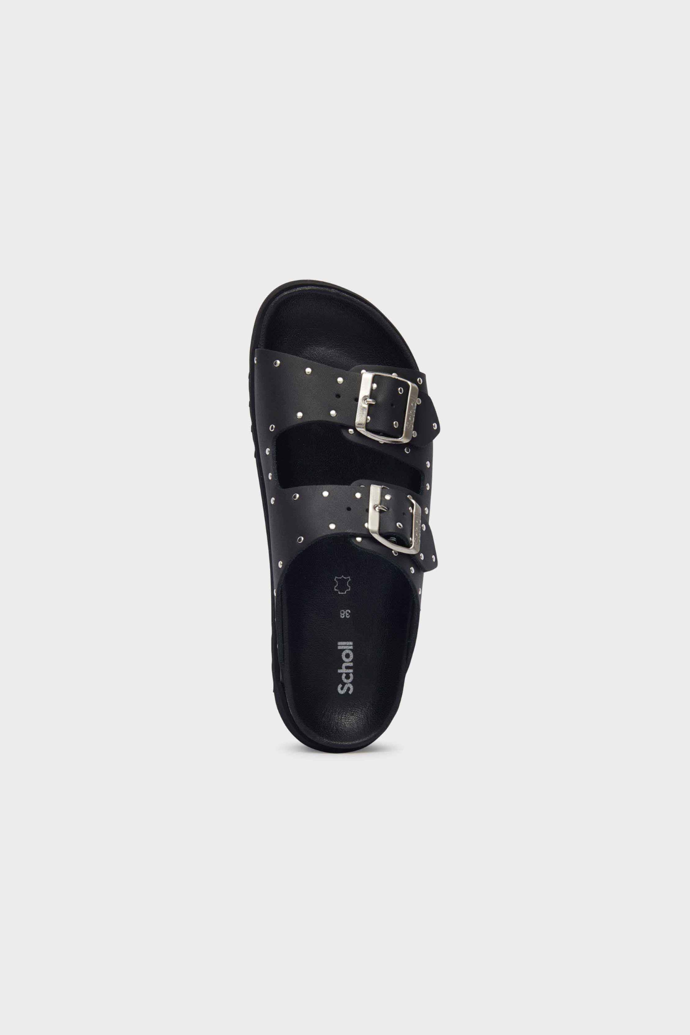 BEATRIZ SANDAL LEATHER + STUDS - BLACK