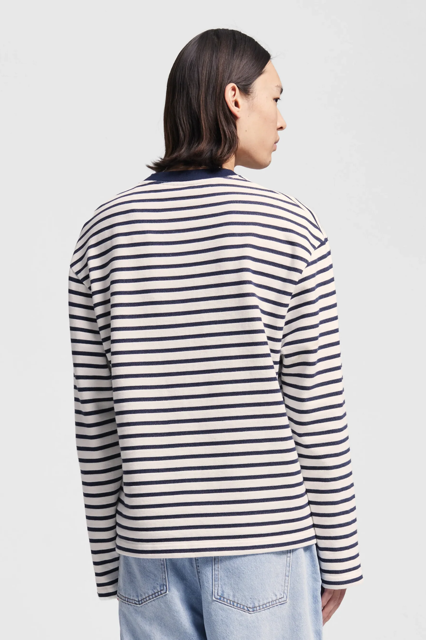VARSITY STRIPED LONGSLEEVE - NAVY