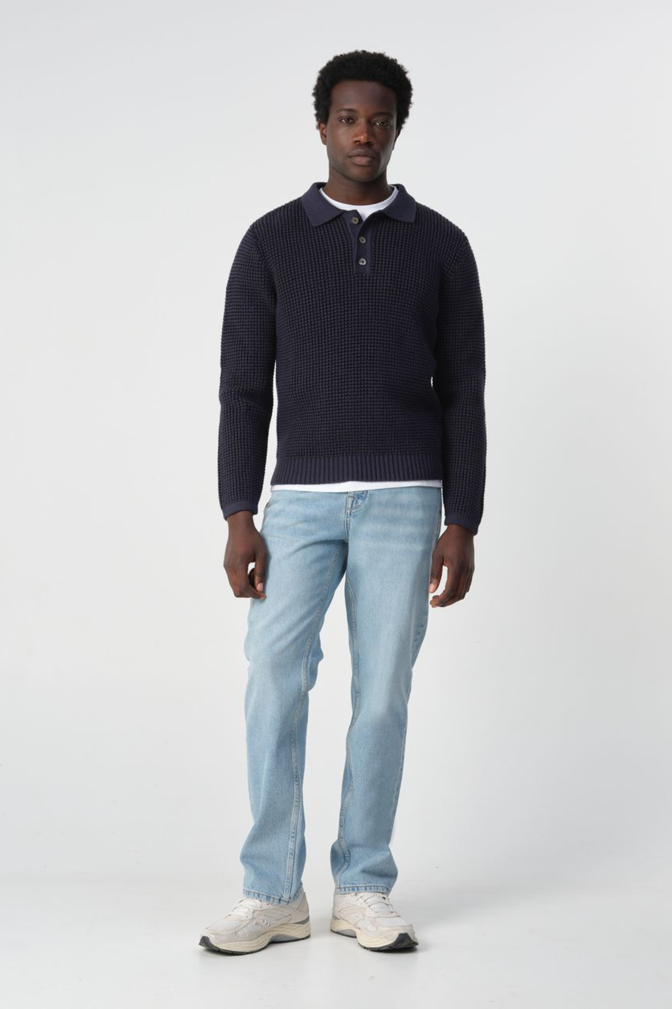 BAKER LS POLO SHIRT - OMBRE BLUE