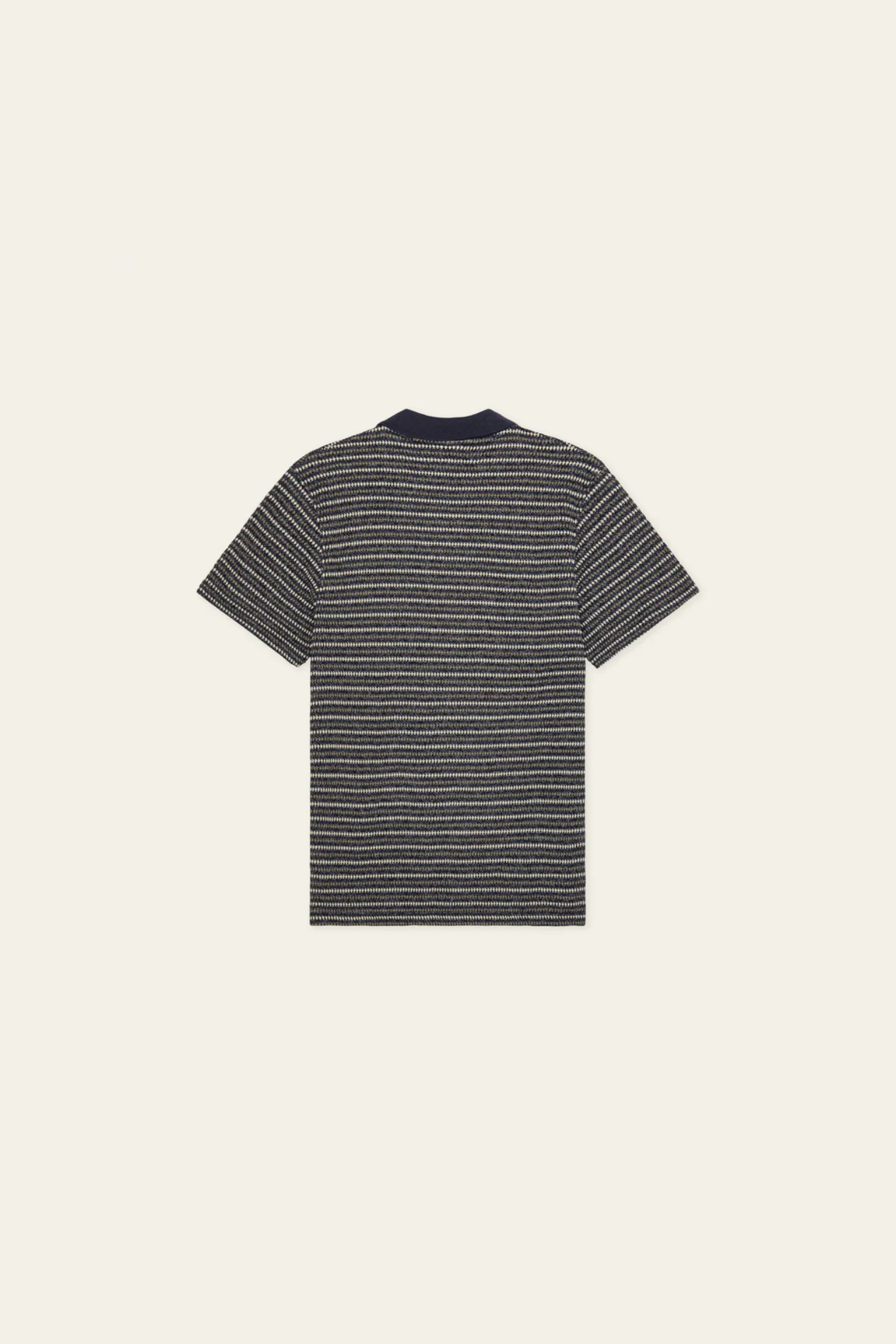 KNITTED STRIPE POLO - DARK BLUE NIGHT