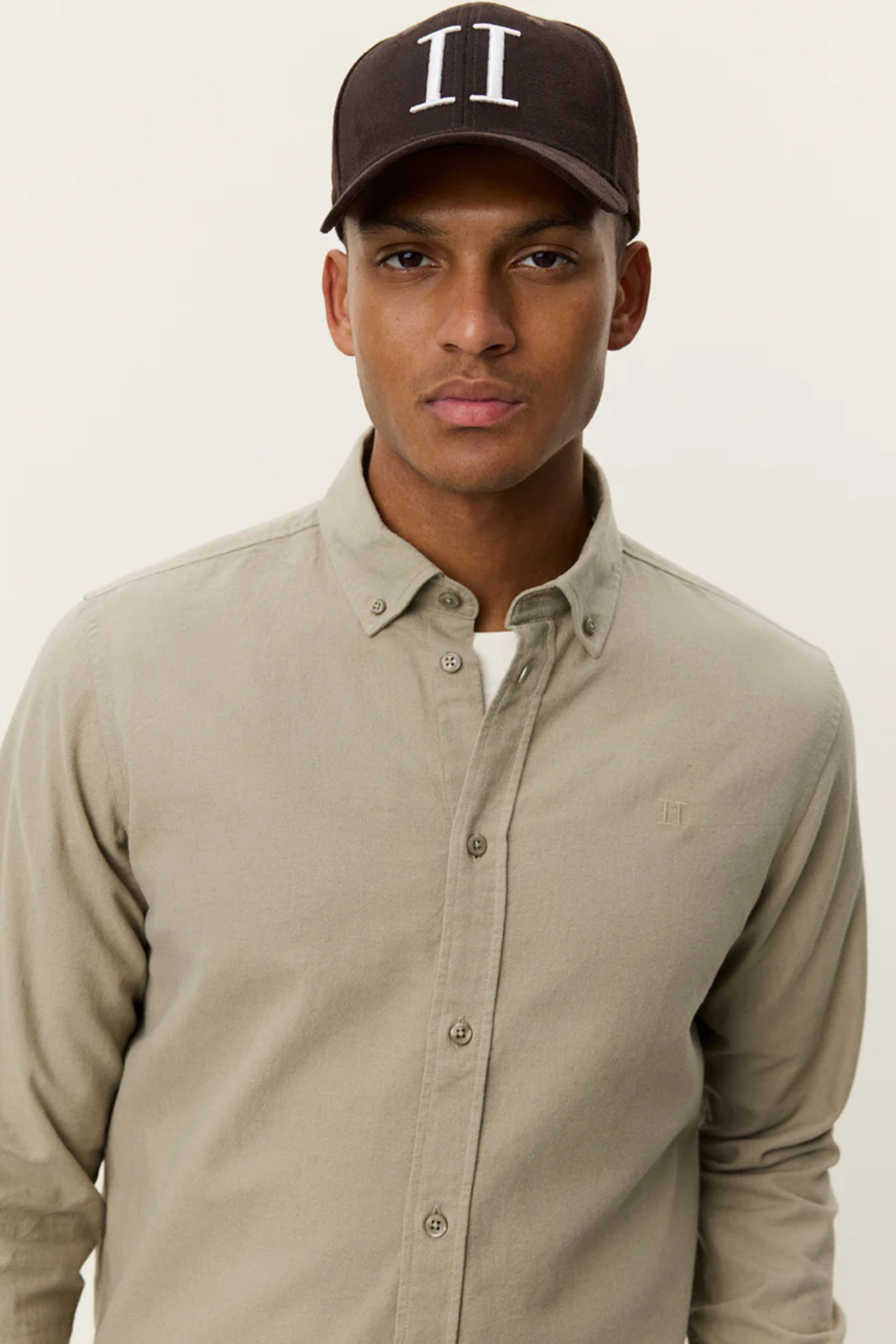 KONRAD COTTON LINEN SHIRT - LAUREL OAK SAND