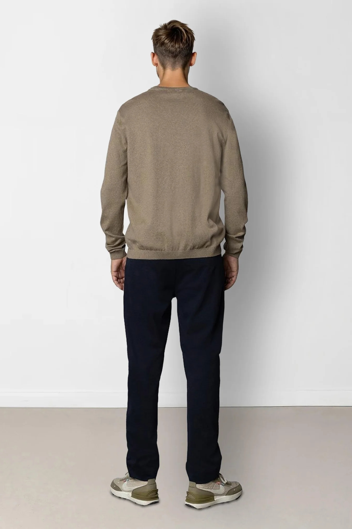 CLAUDE CREWNECK KNIT SWEATER - DARK BEIGE MELANGE