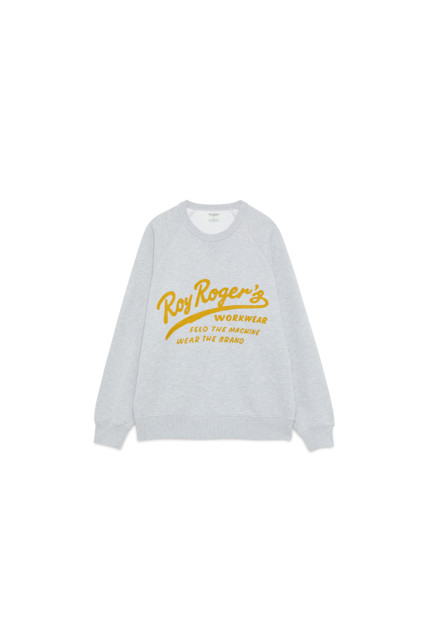 CREW OG FEED THE MACHINE SWEATER - GREY MELANGE