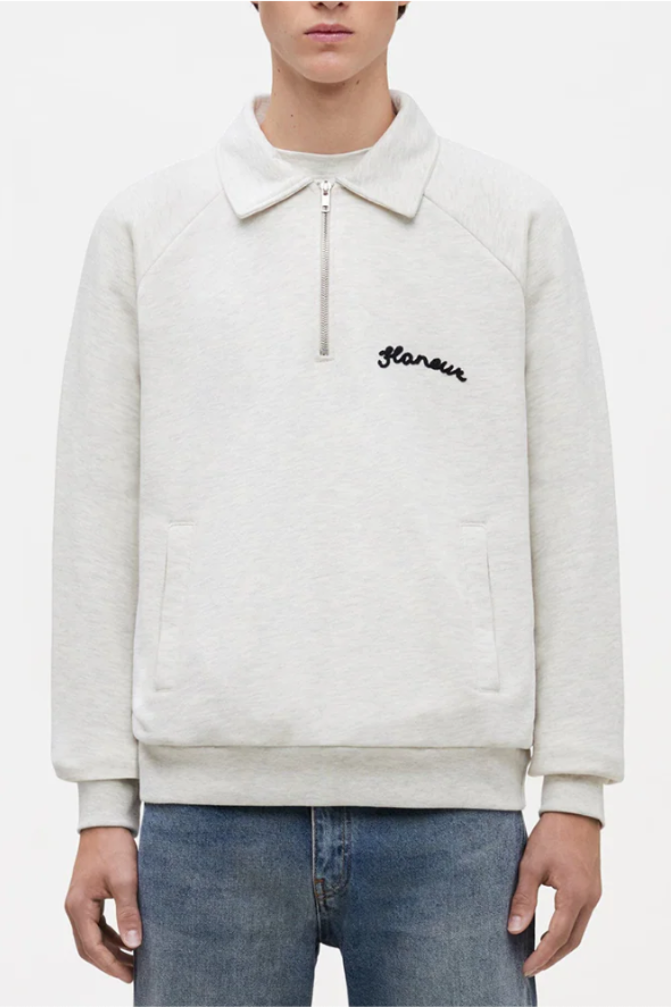 SIGNATURE RAGLAN HALF ZIP SWEATER