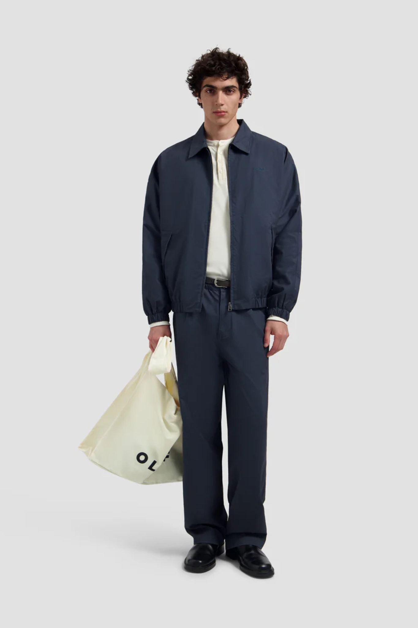 WASHED COACH JACKET - NAVY