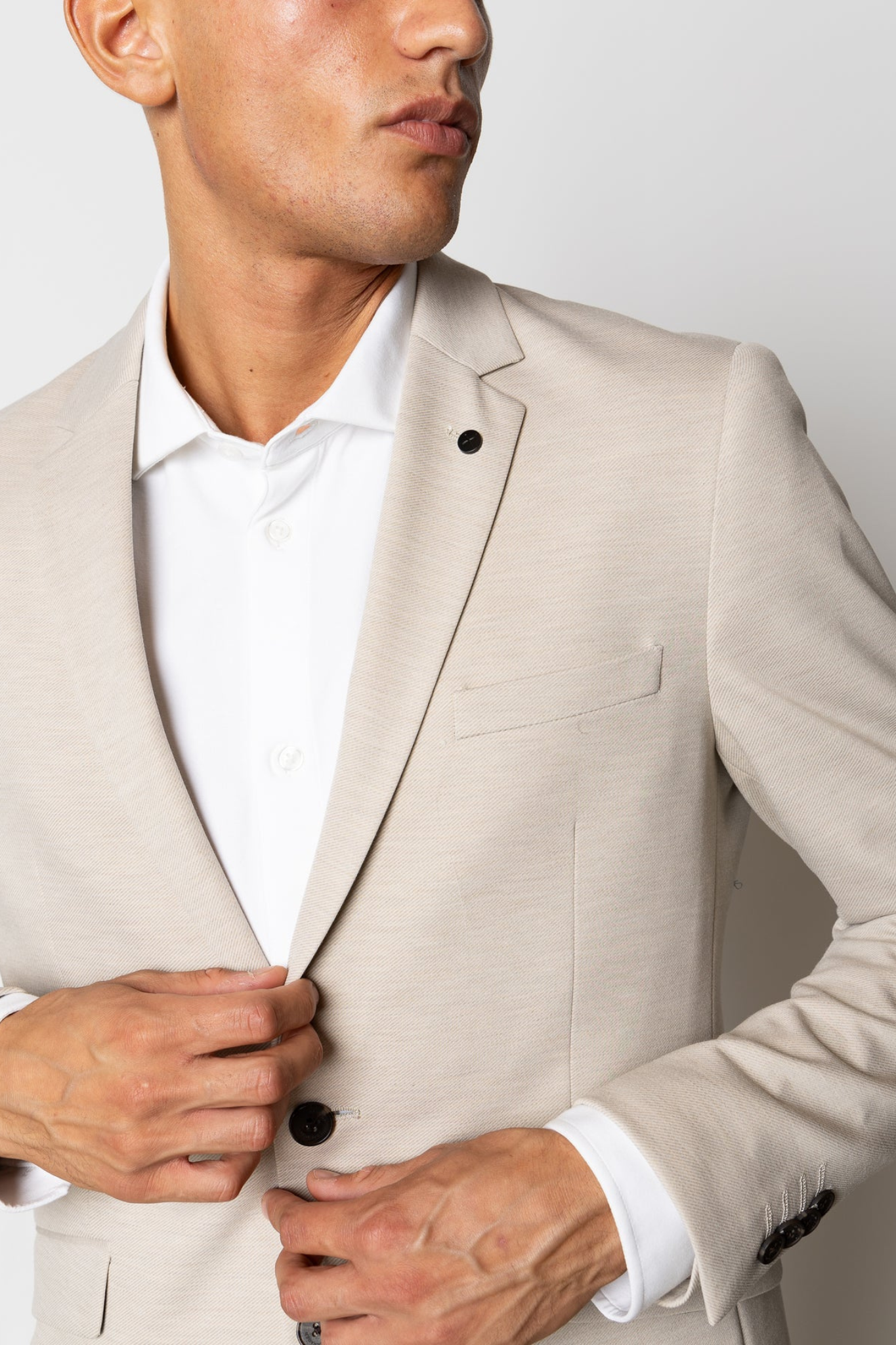 BRENDON JERSEY BLAZER - ECRU