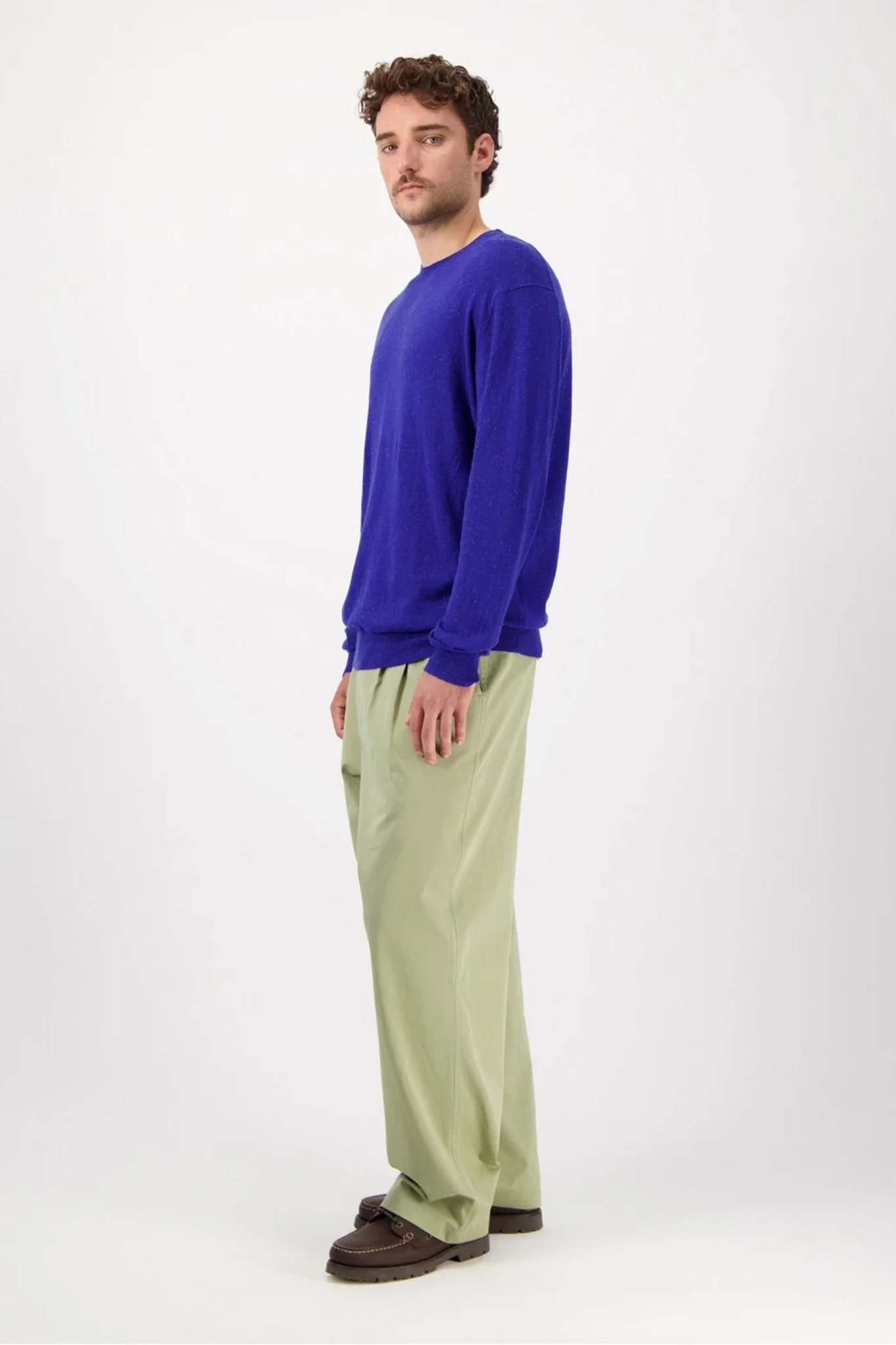 FLICK LIGHTWEIGHT CREWNECK SWEATER - COBALT