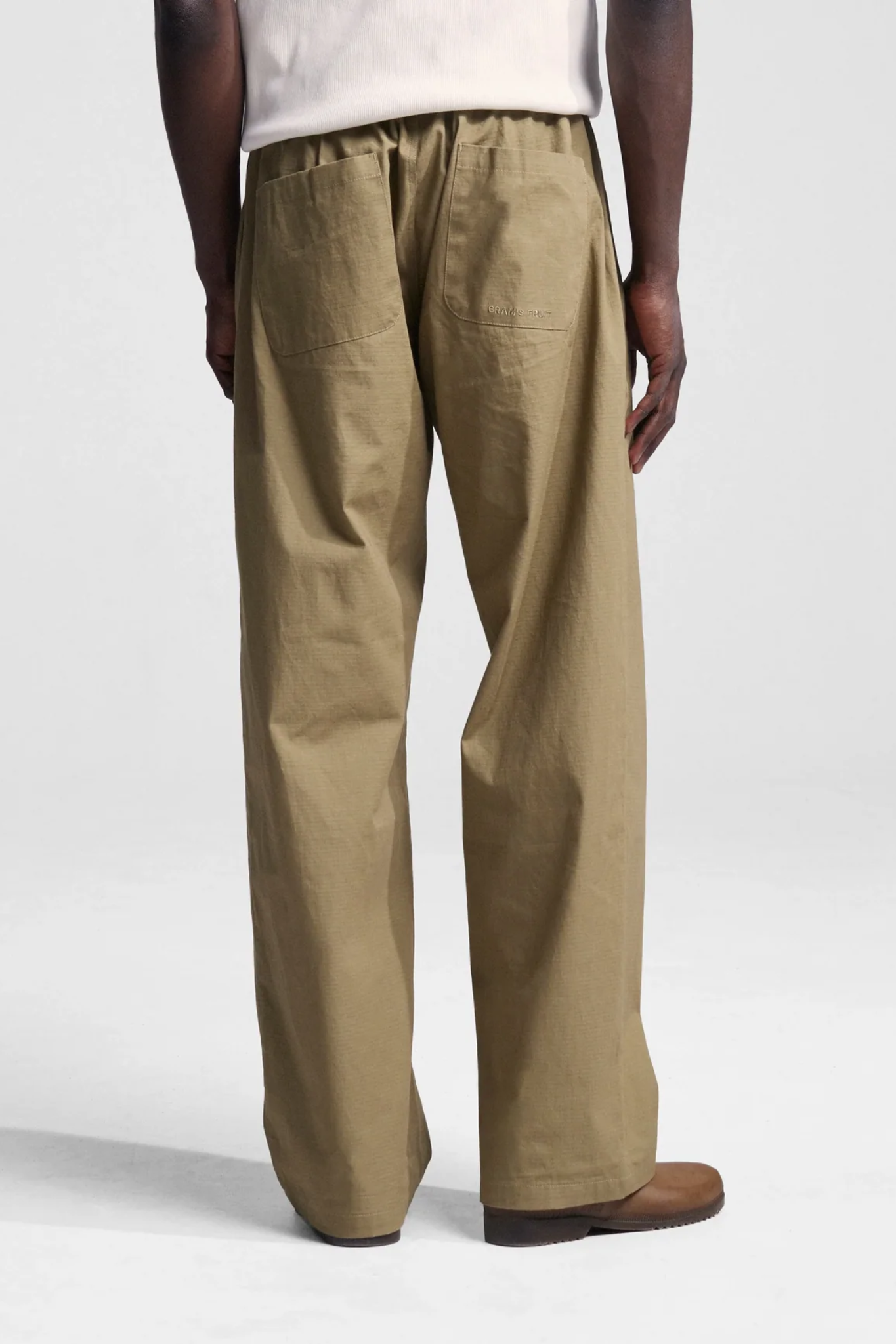 RIPSTOP TEXT LOGO PANTS - OLIVE GREEN