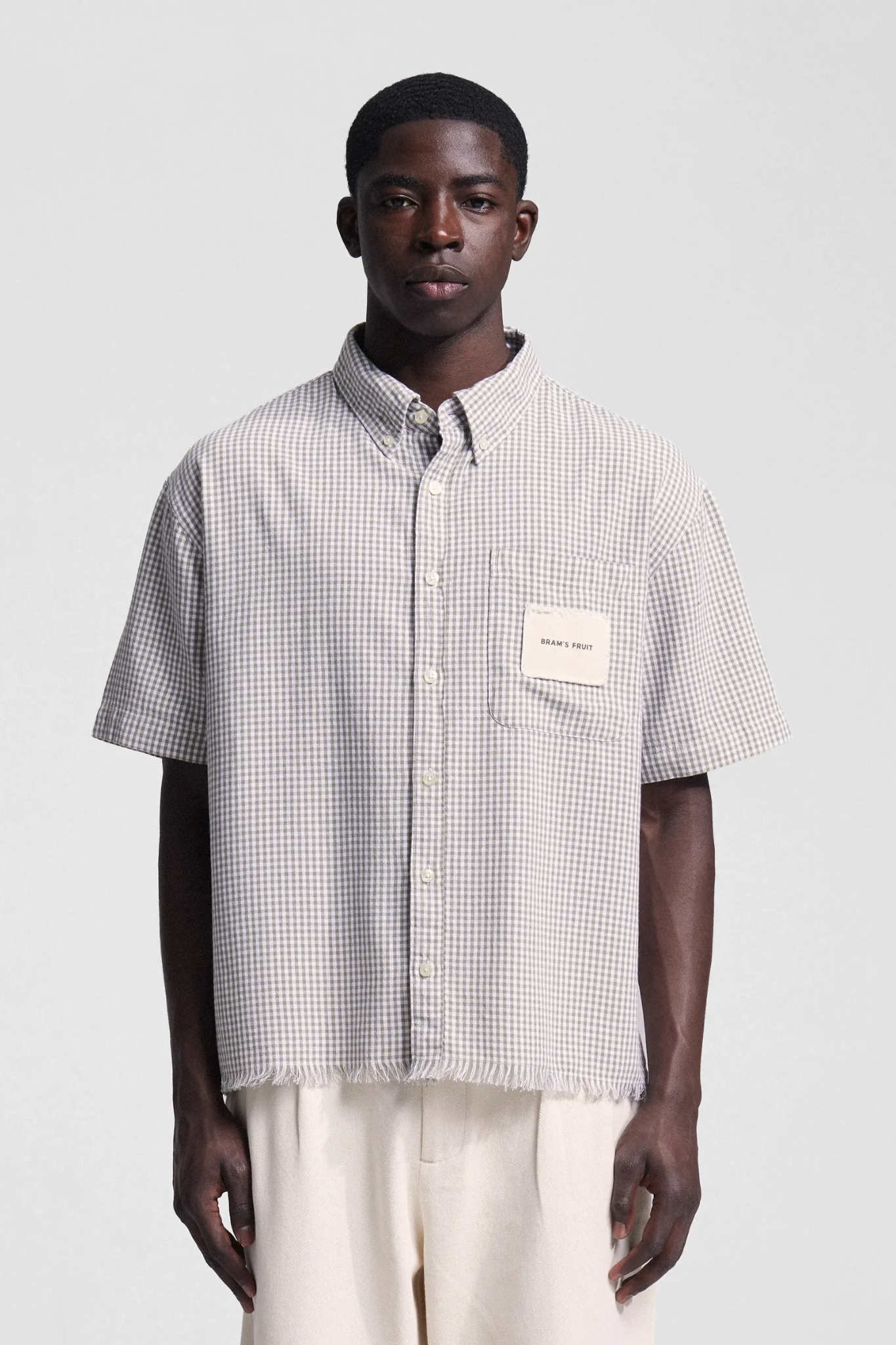 DISTRESSED FARMER'S SHIRT - OLIVE GREEN