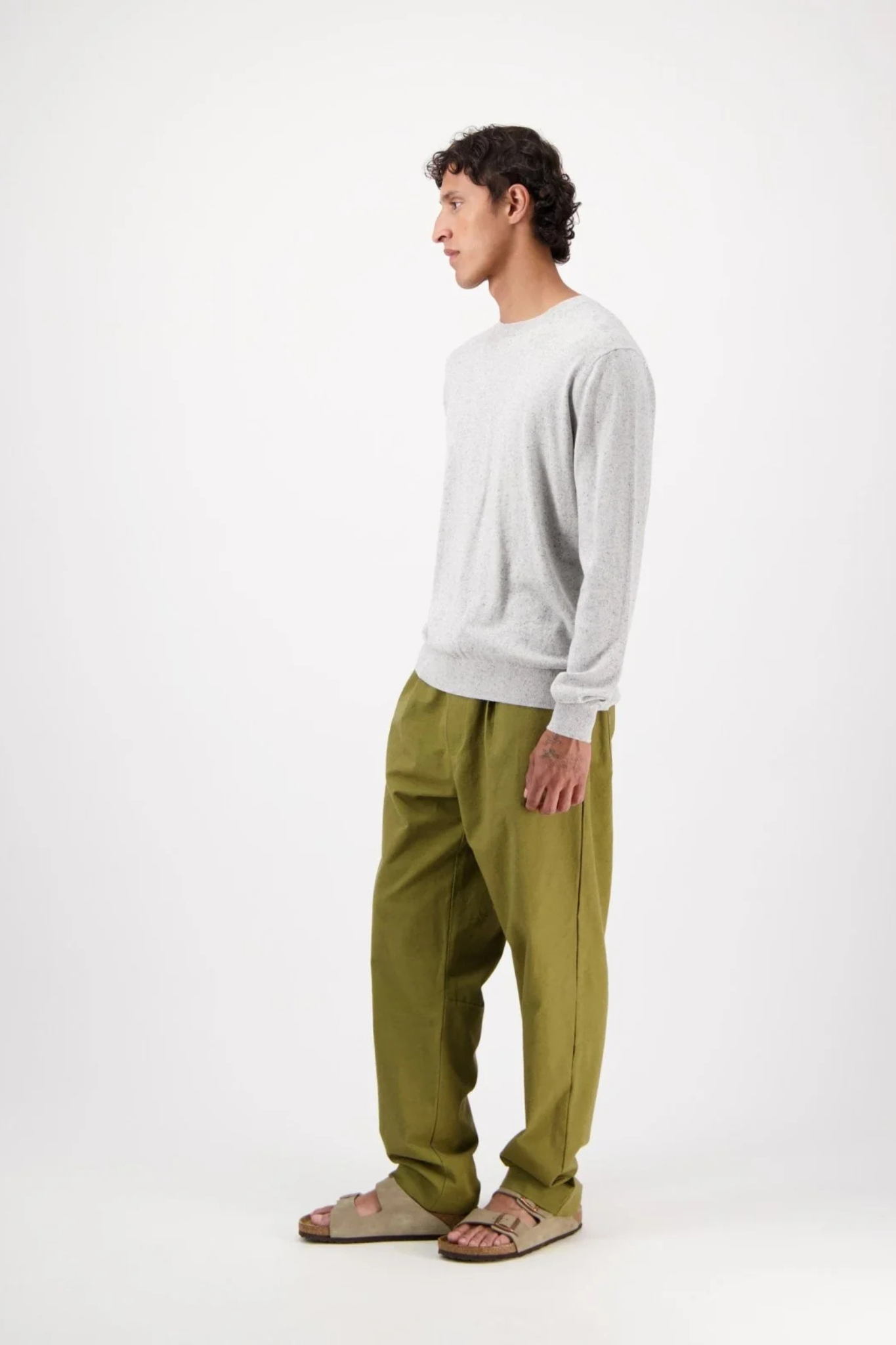 EYEBALL NEPPY CREW SWEATER - GREY