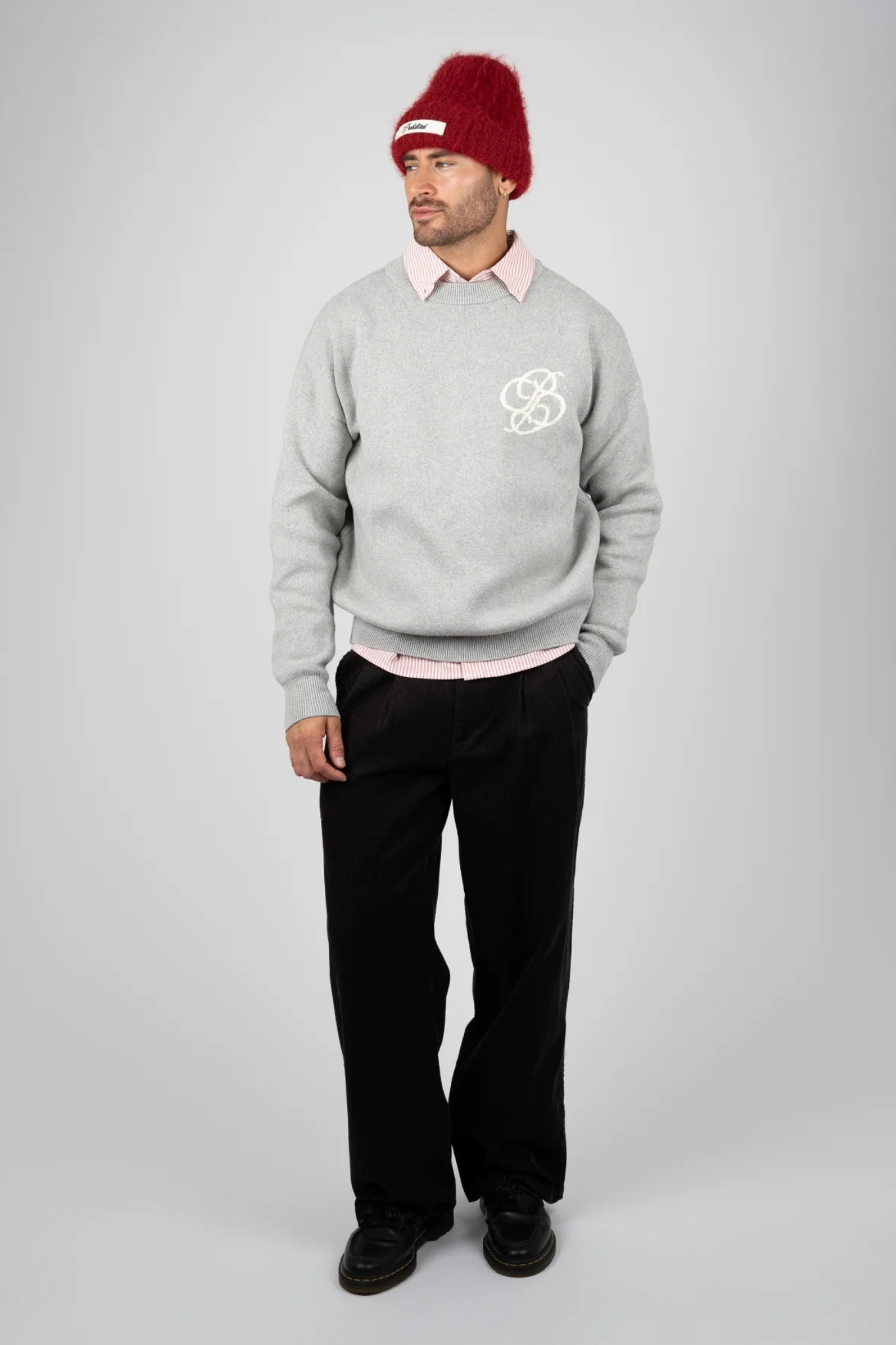 ACADEMY KNIT SWEATER - GREY MELANGE