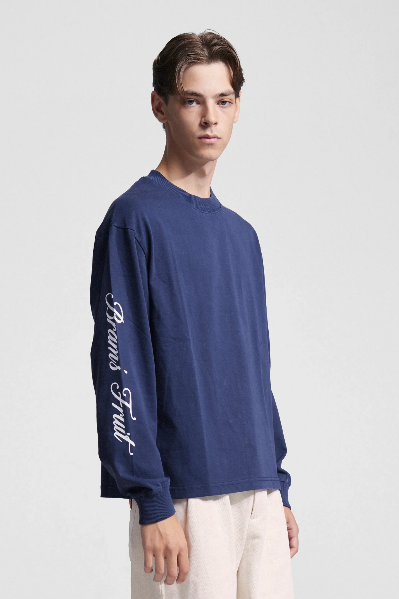 SCRIPT LOGO LONGSLEEVE T-SHIRT - NAVY
