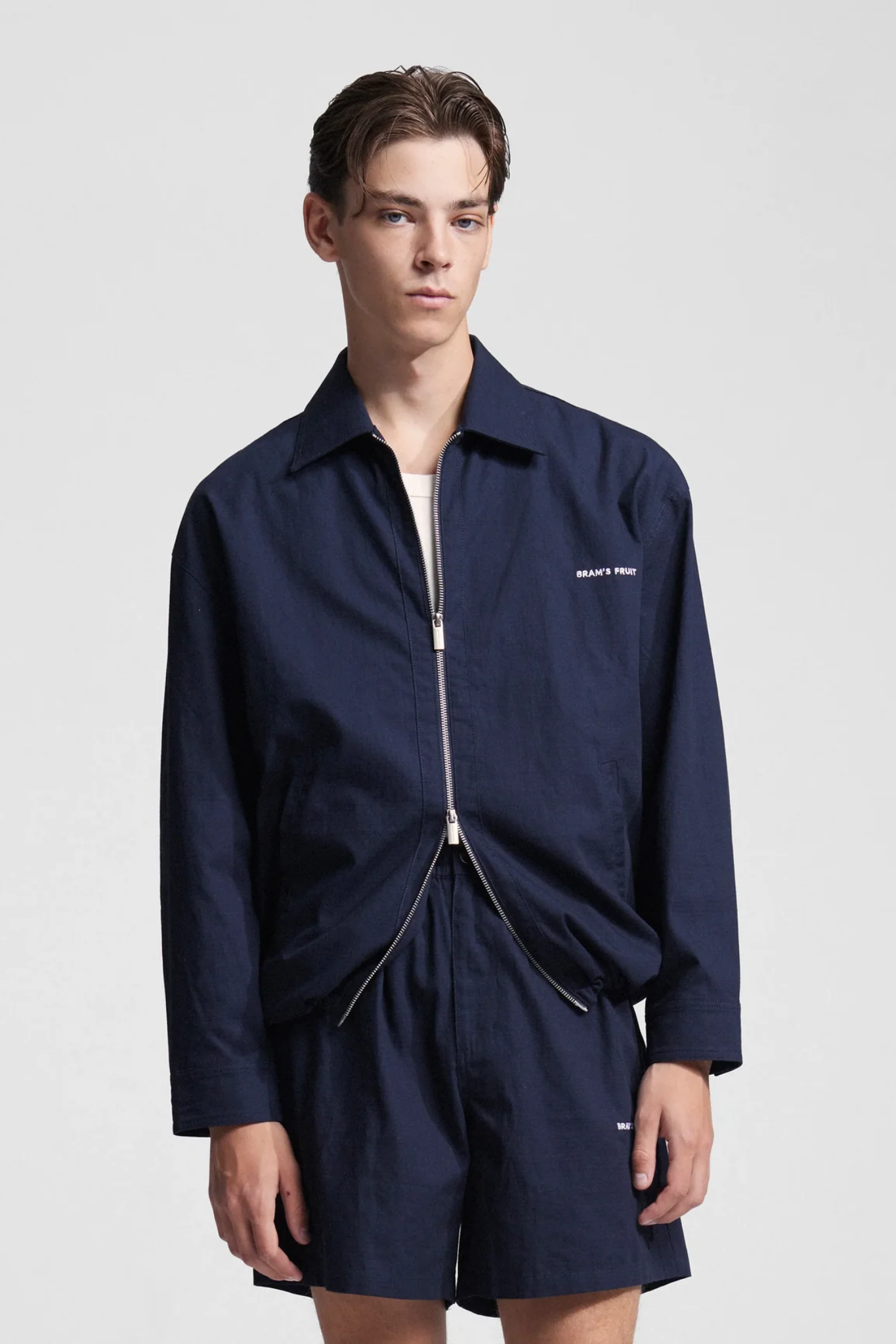 RIPSTOP TEXT LOGO JACKET - NAVY