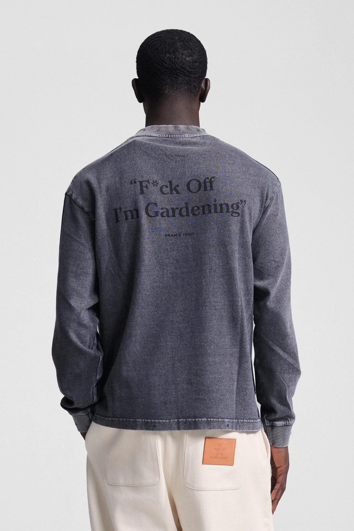 F*CK OFF I'M GARDENING LONGSLEEVE T-SHIRT - WASHED CHARCOAL