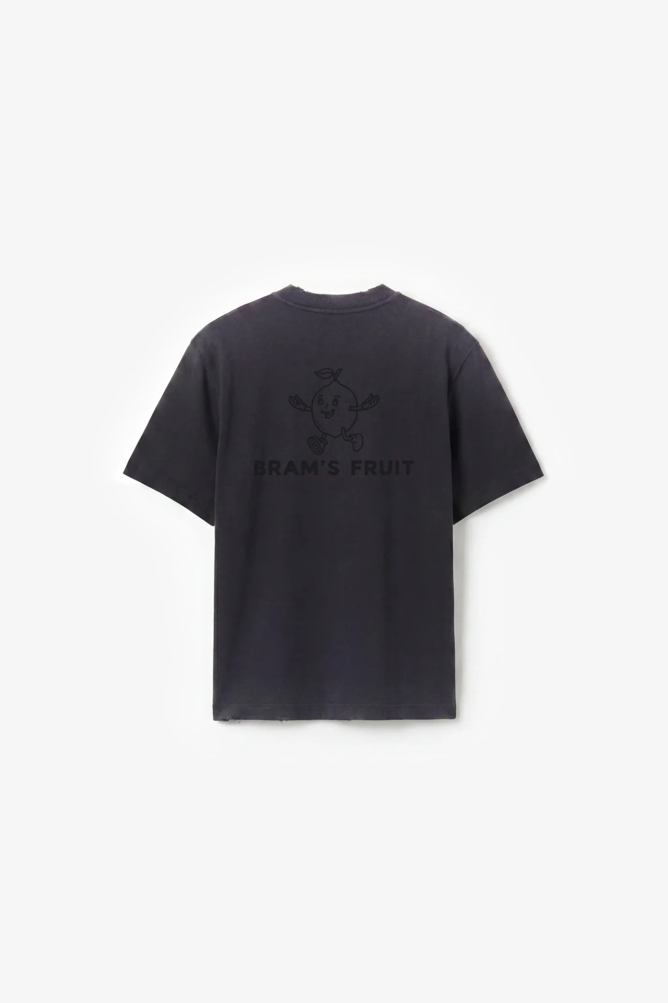 DISTRESSED BIG LEMON OUTLINE T-SHIRT - SHADOW BLACK