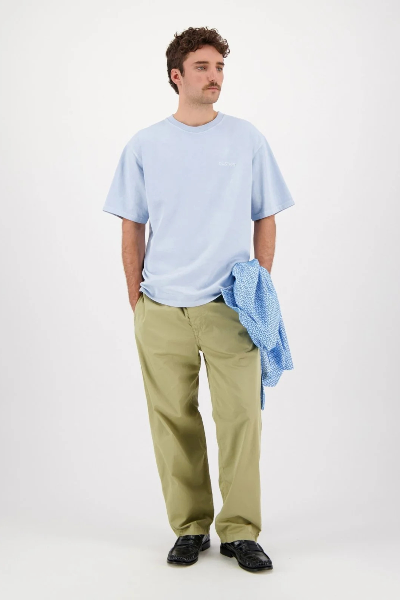 STONEWASHED T-SHIRT - LIGHT BLUE