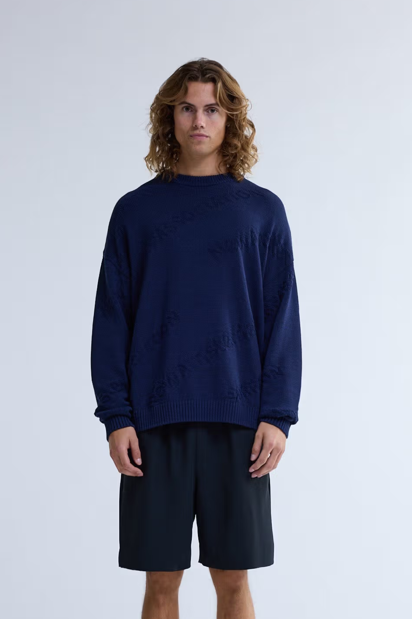 LOGO JACQUARD CREWNECK - NIGHT