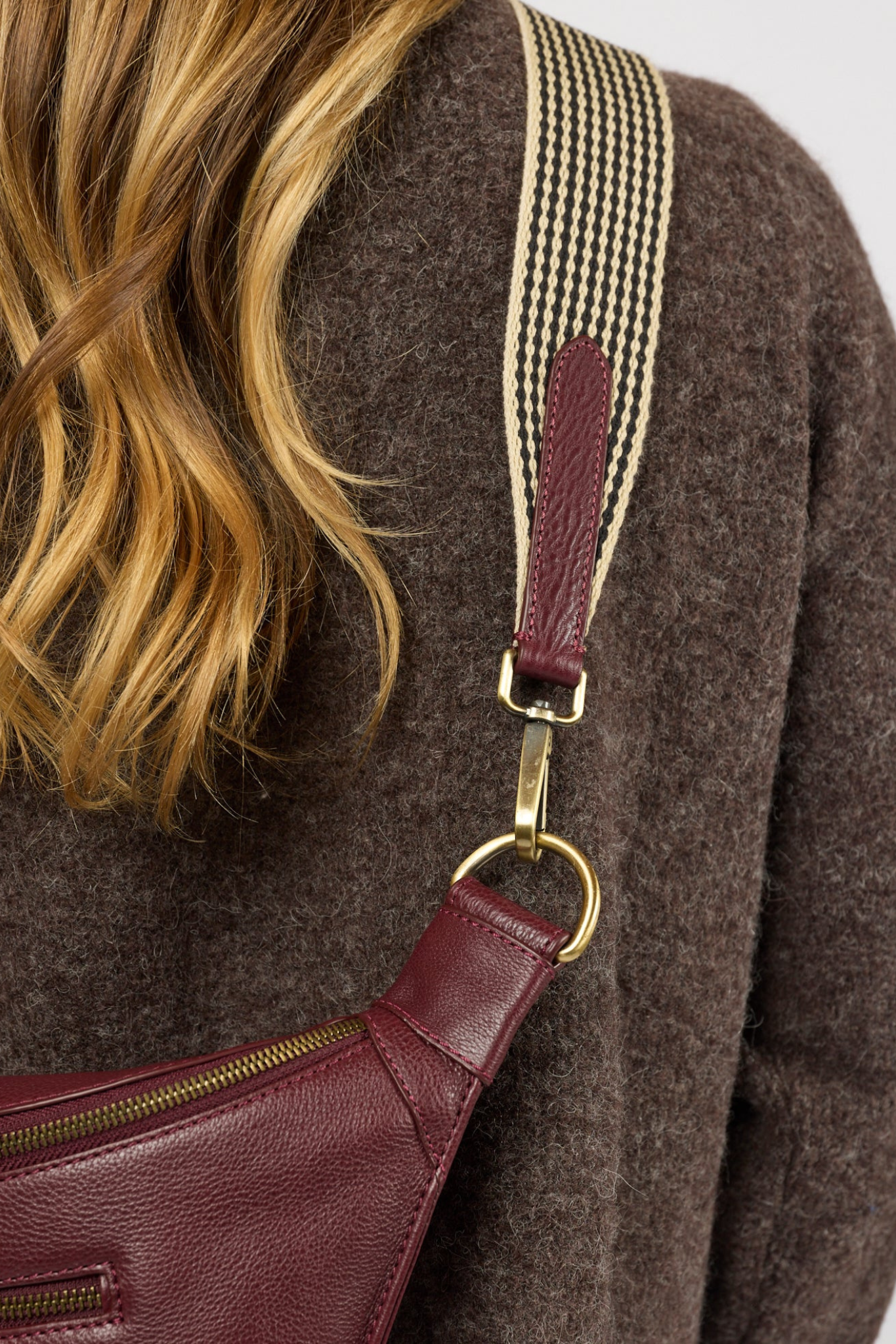 DREW DUM BAG - DARK CHERRY SOFT GRAIN LEATHER