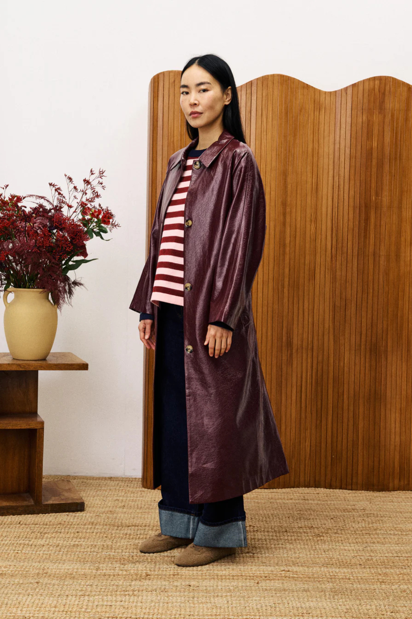 HALIMI TRENCH COAT - BORDEAUX
