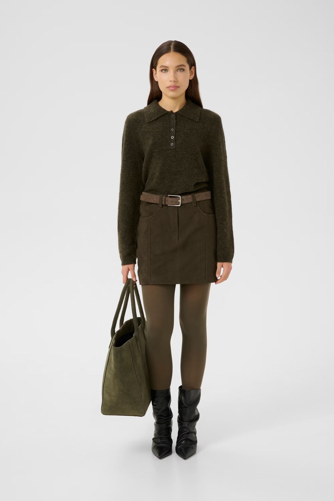 ALPHA POLO PULLOVER - OLIVE MÉLANGE