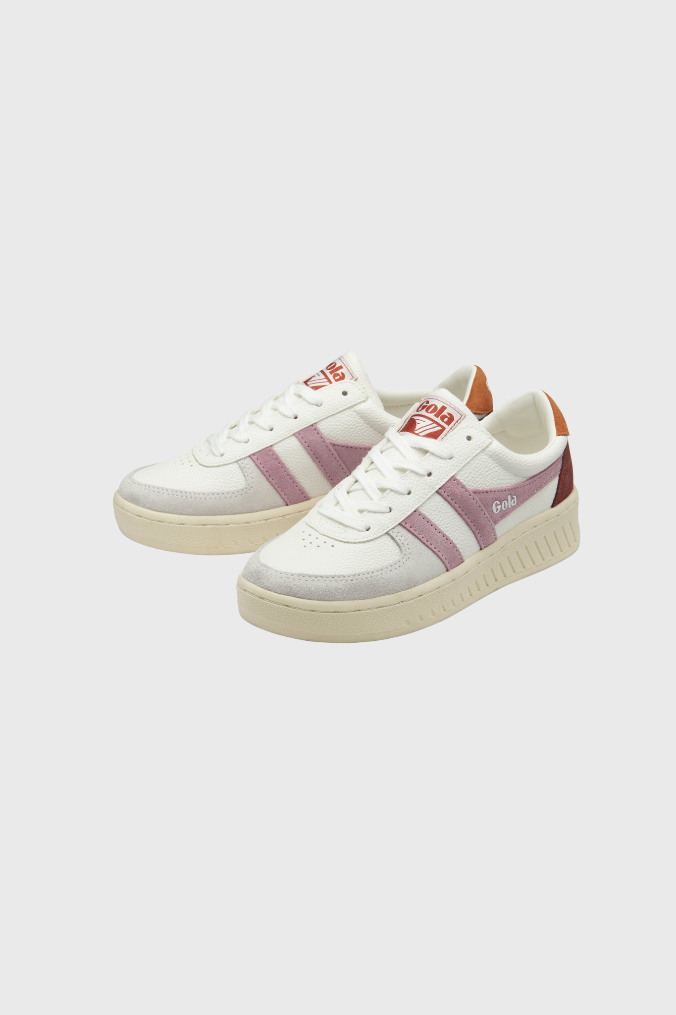 GOLA GRANDSLAM TRIDENT WOMEN SNEAKERS - WHITE/CANDY/MOODY ORANGE. Side view