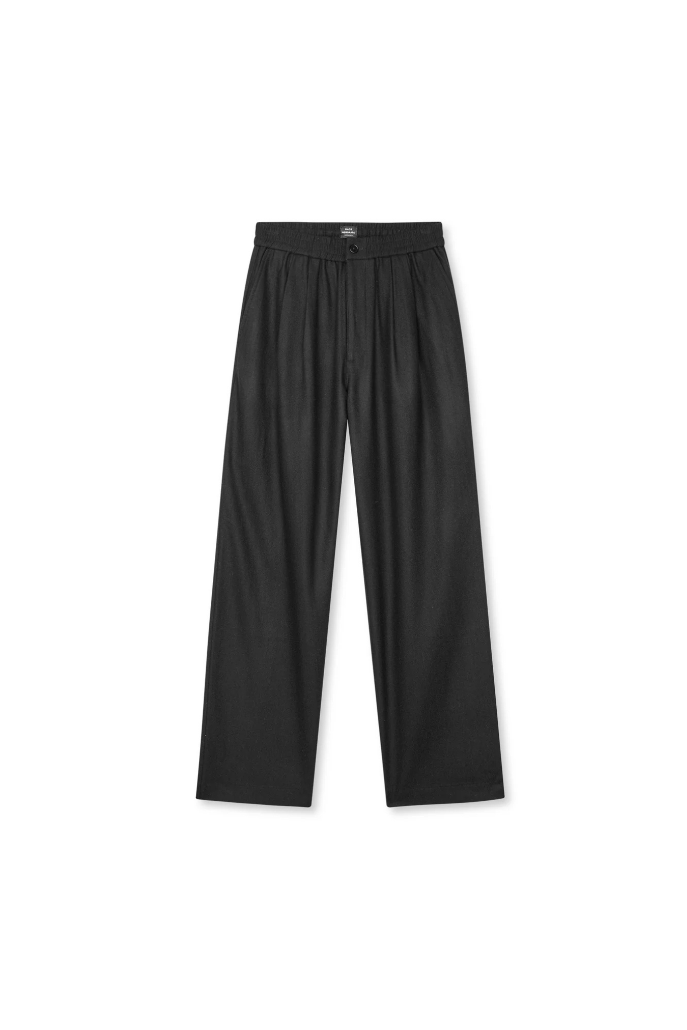 FANCY WOOL DRAWSTRING PANTS - BLACK