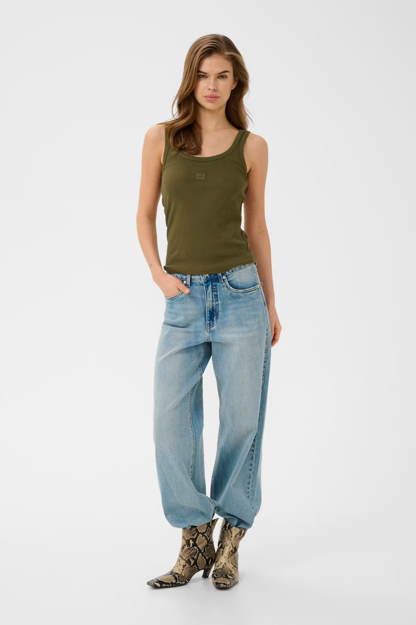 DREW LOGO 2.0 TOP - MILITARY OLIVE/GREEN