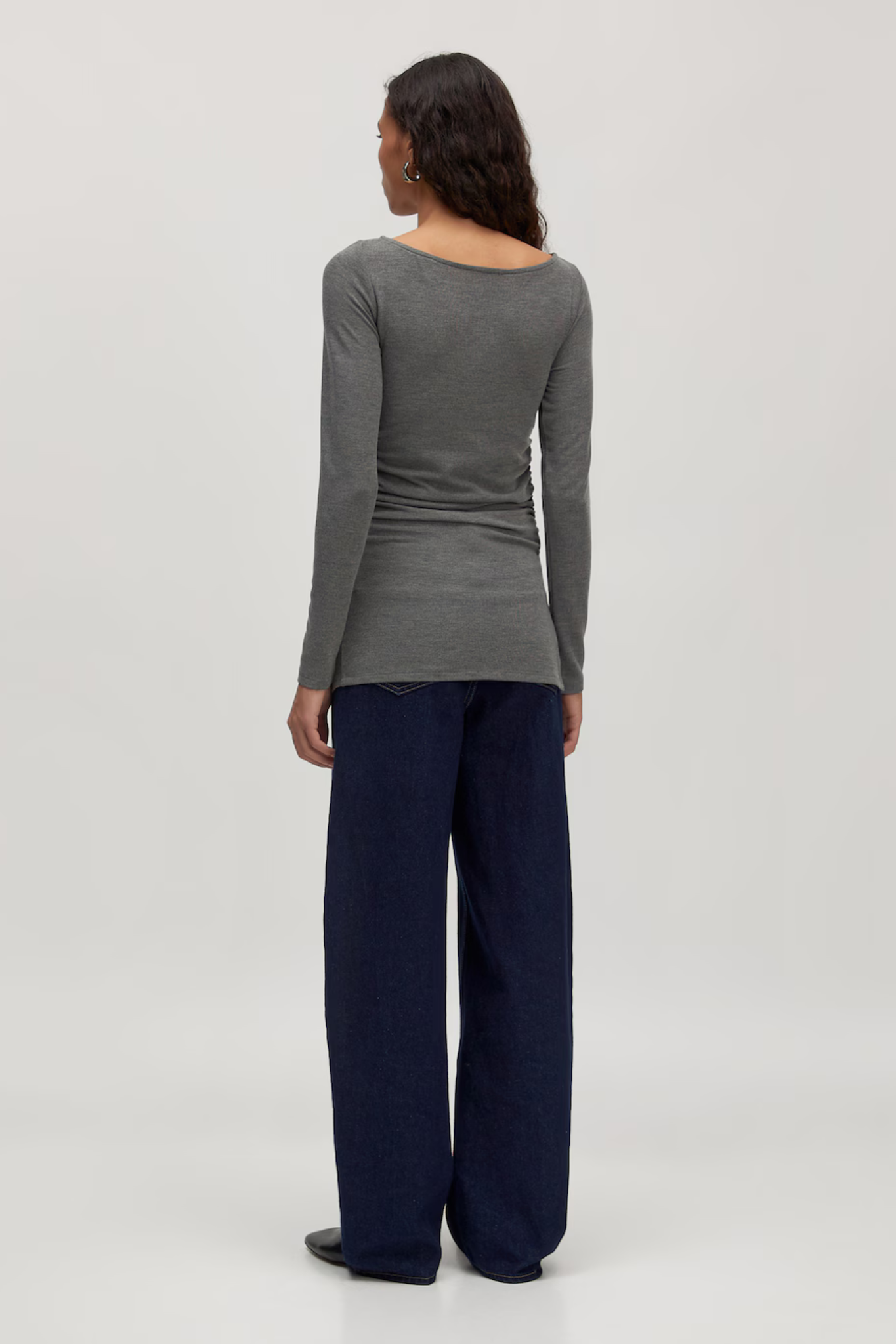 IMELDA LONGSLEEVE TOP - DARK GREY MELANGE