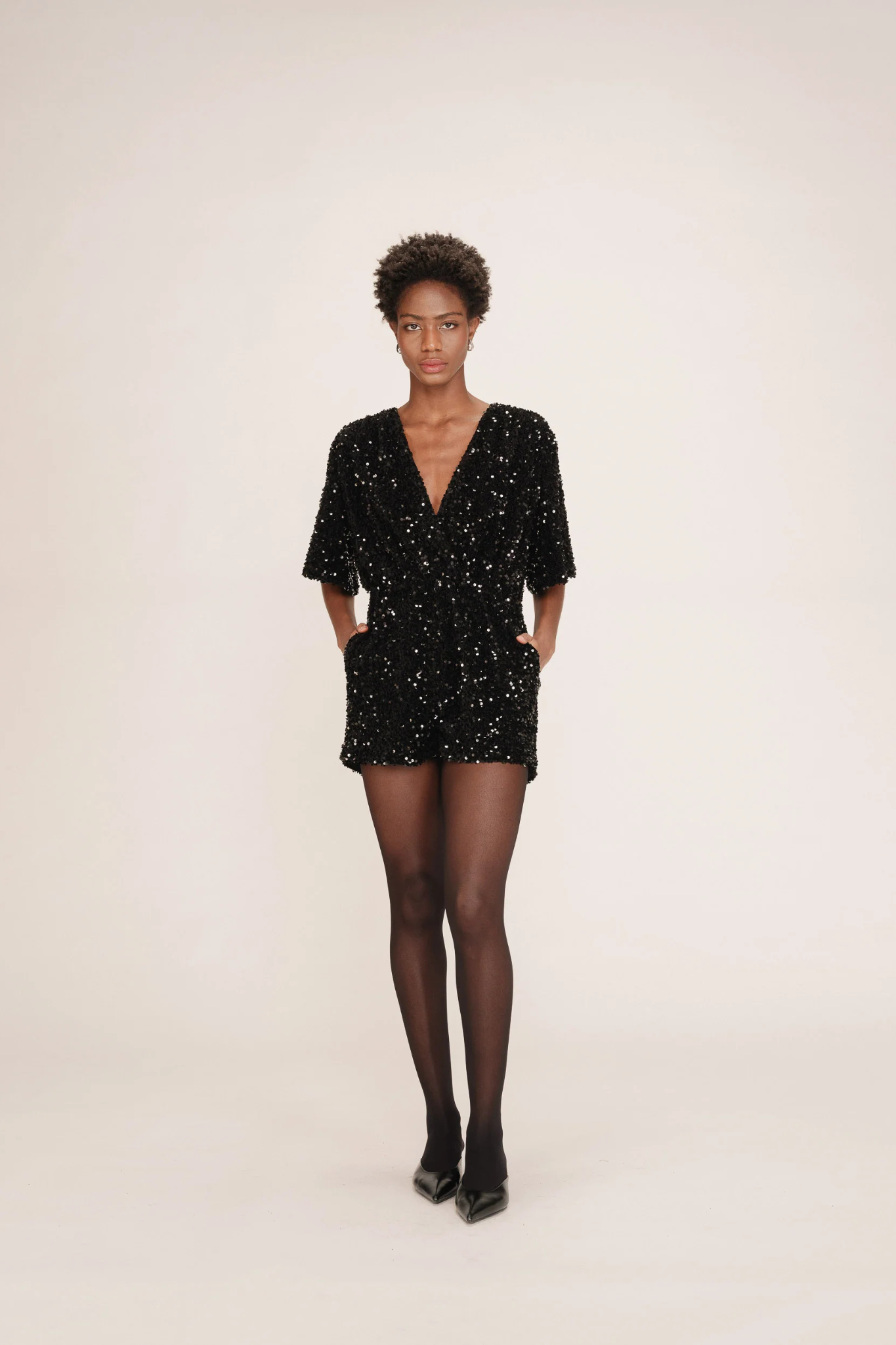 THALASSA SHORT JUMPSUIT - BLACK
