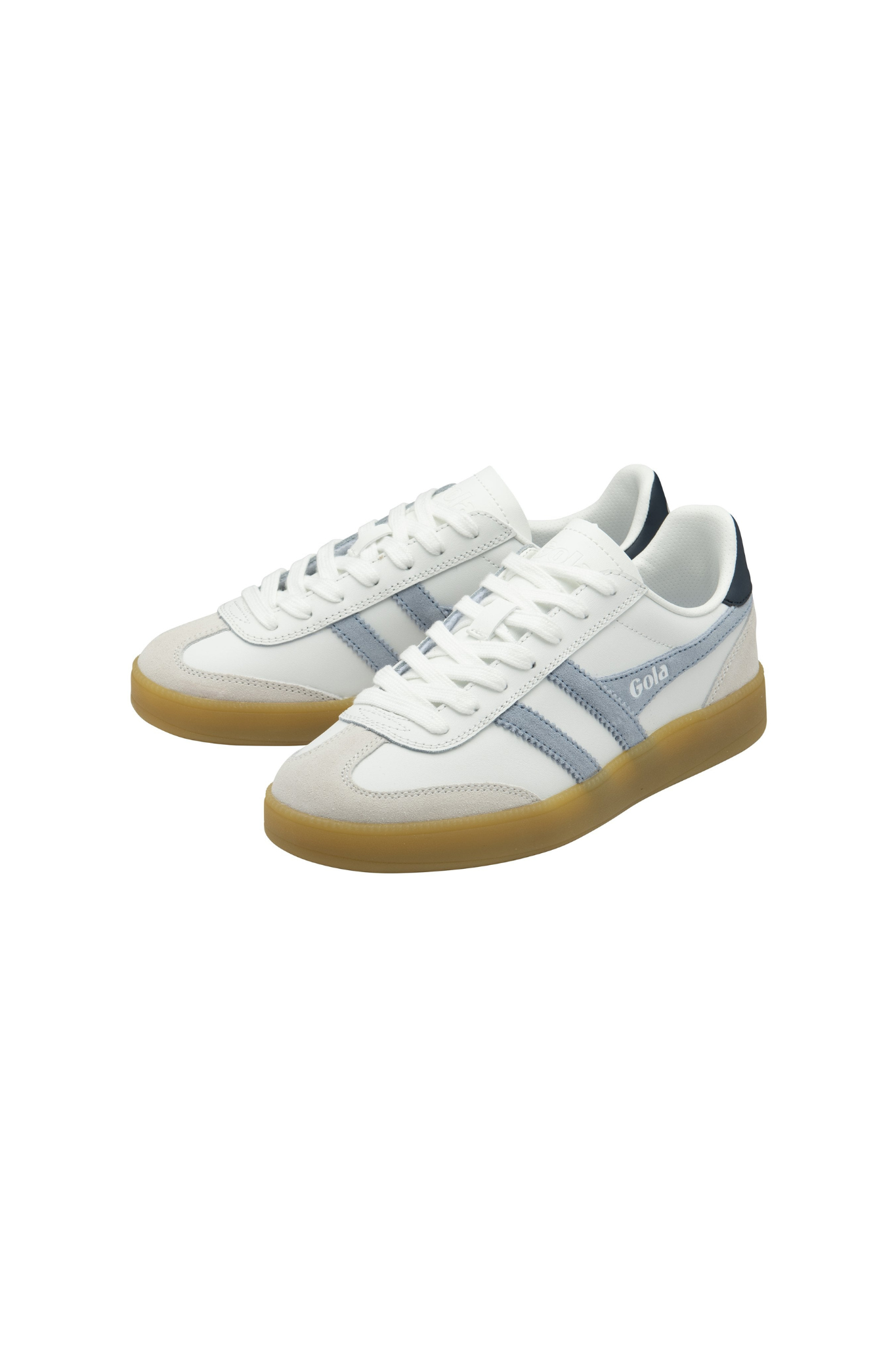 GOLA VIPER LEATHER SNEAKERS WOMEN - WHITE/AIR/NAVY/GUM. Side view