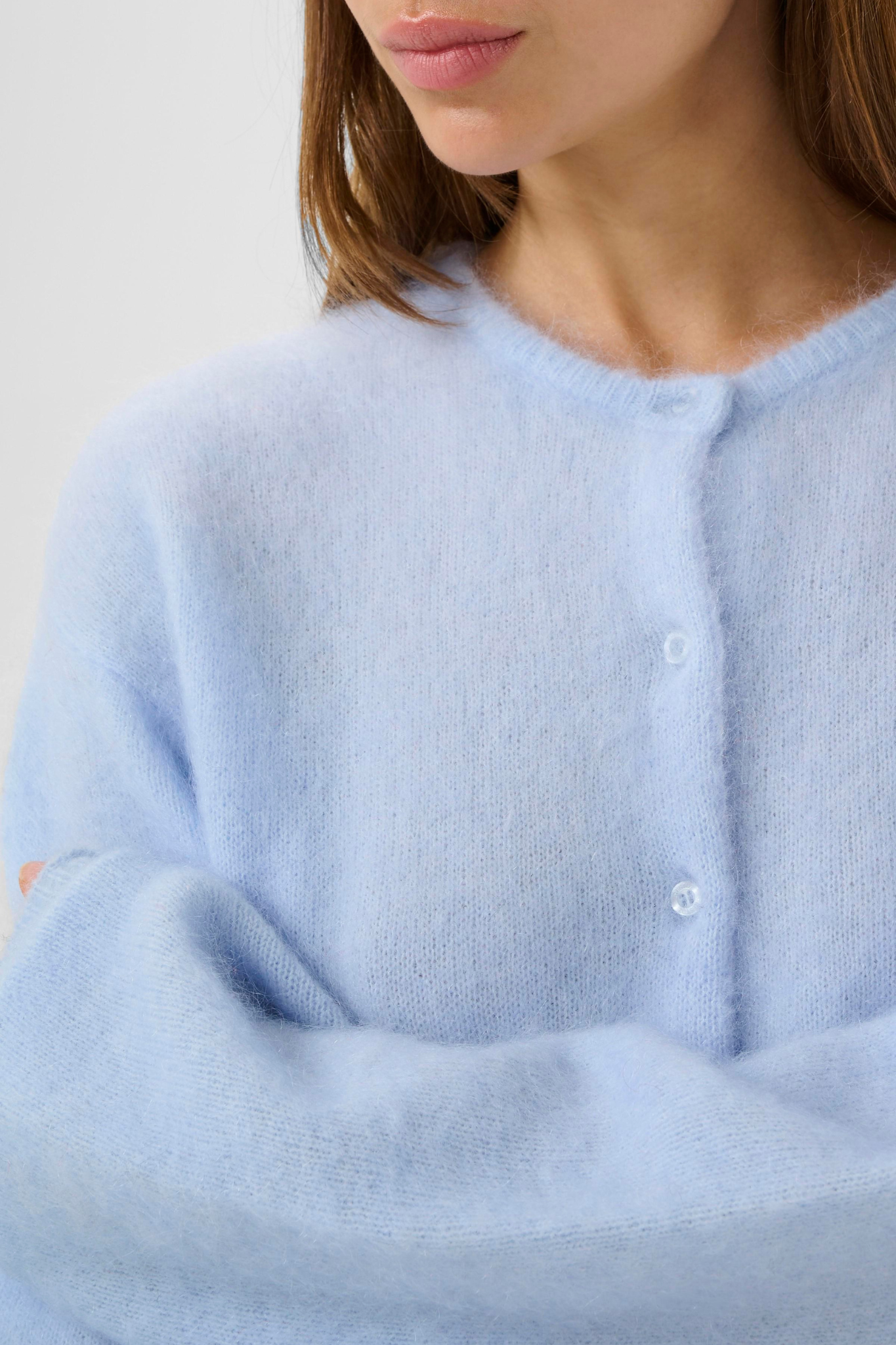 DEBBIE SHORT CARDIGAN - BLUE FINCH MELANGE