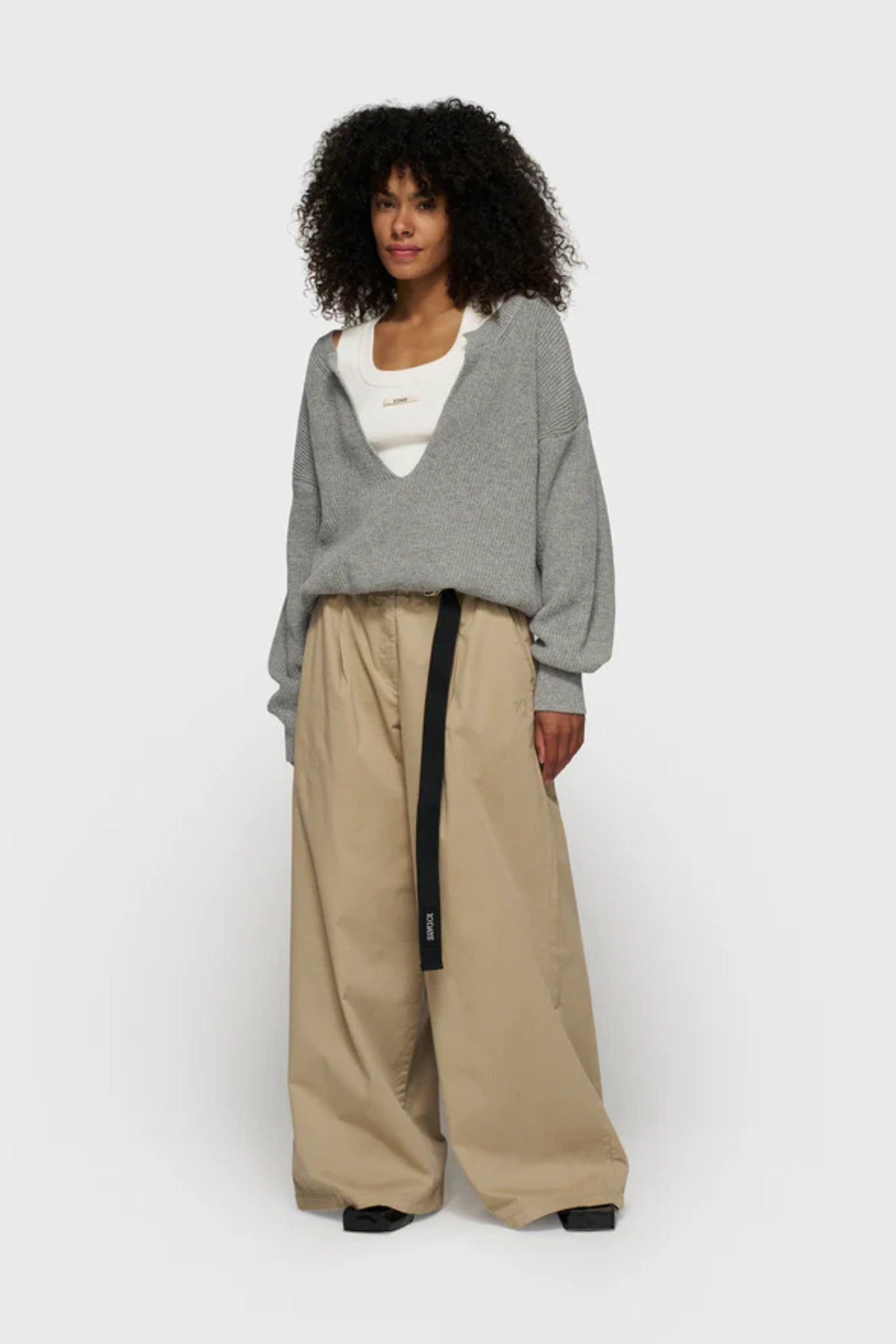 WIDE PANTS TWILL - EARTH