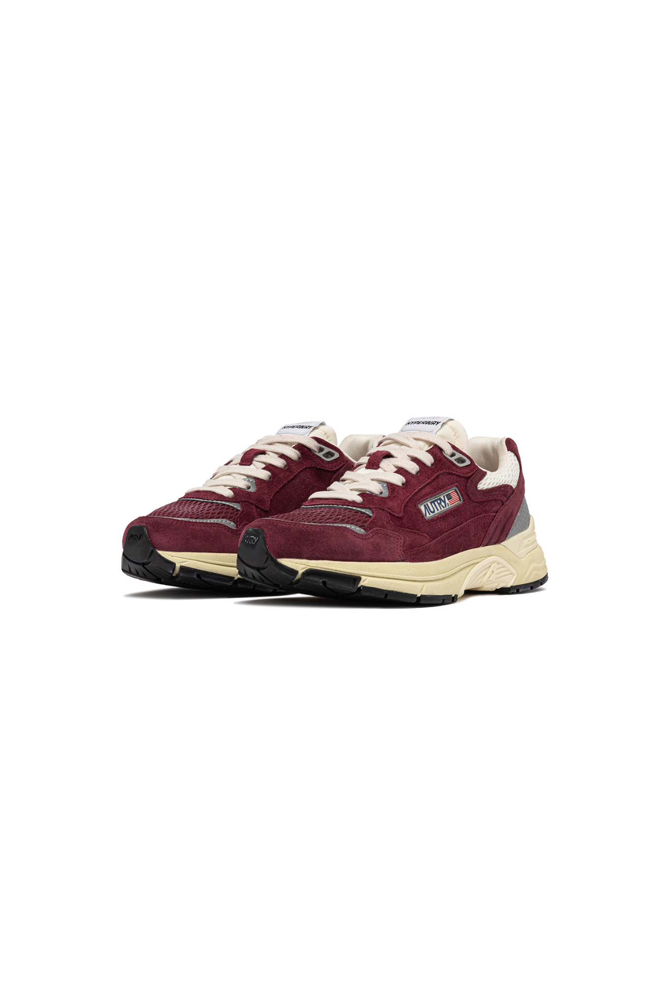 HYLW-UM12 - HYPERWAY LOW WOMEN SNEAKERS - SUEDE/MESH WINERY/SILV