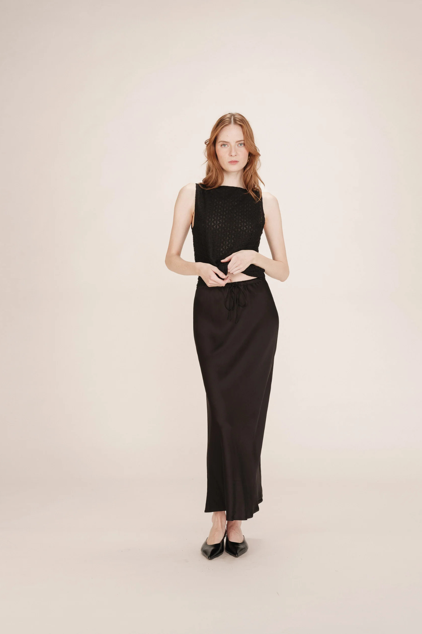 TALMAS LONG SKIRT - BLACK