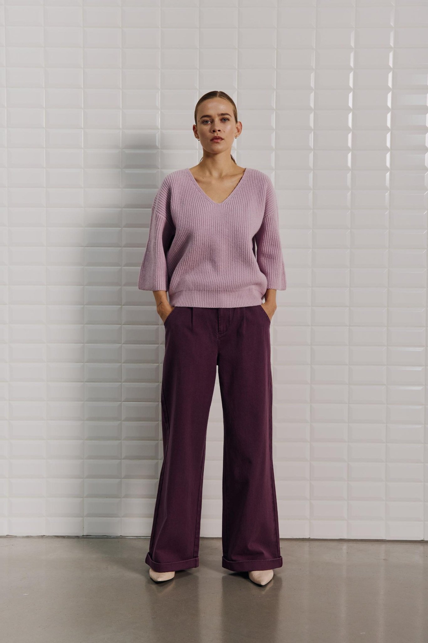 APRIL HS V-NECK PULLOVER - LAVENDER SKY