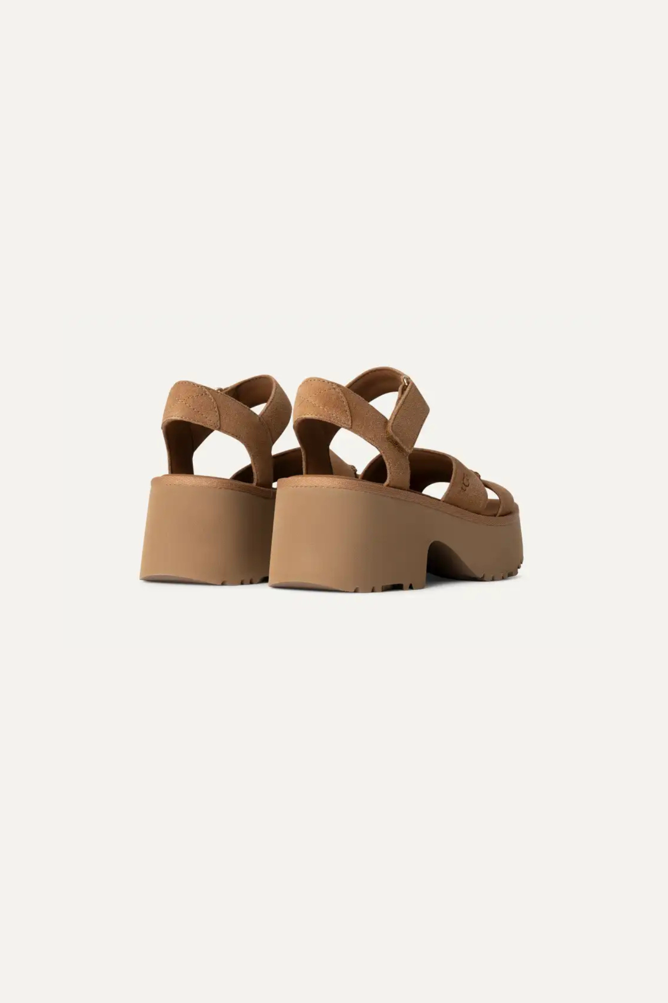 UGG women new heights ankle strap in chestnut. Back view