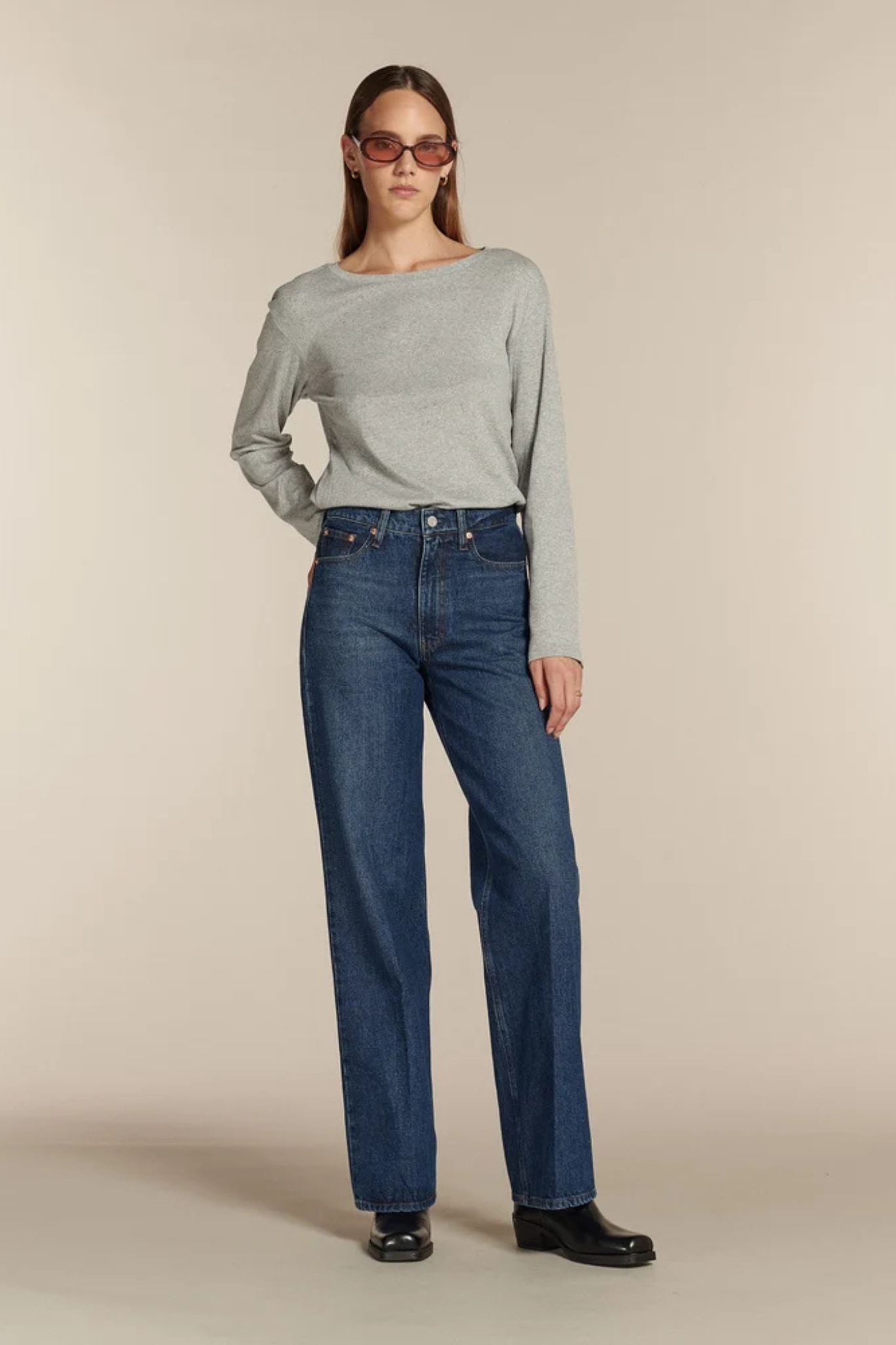 SULLY LONG DENIM JEANS - BLUE STONE