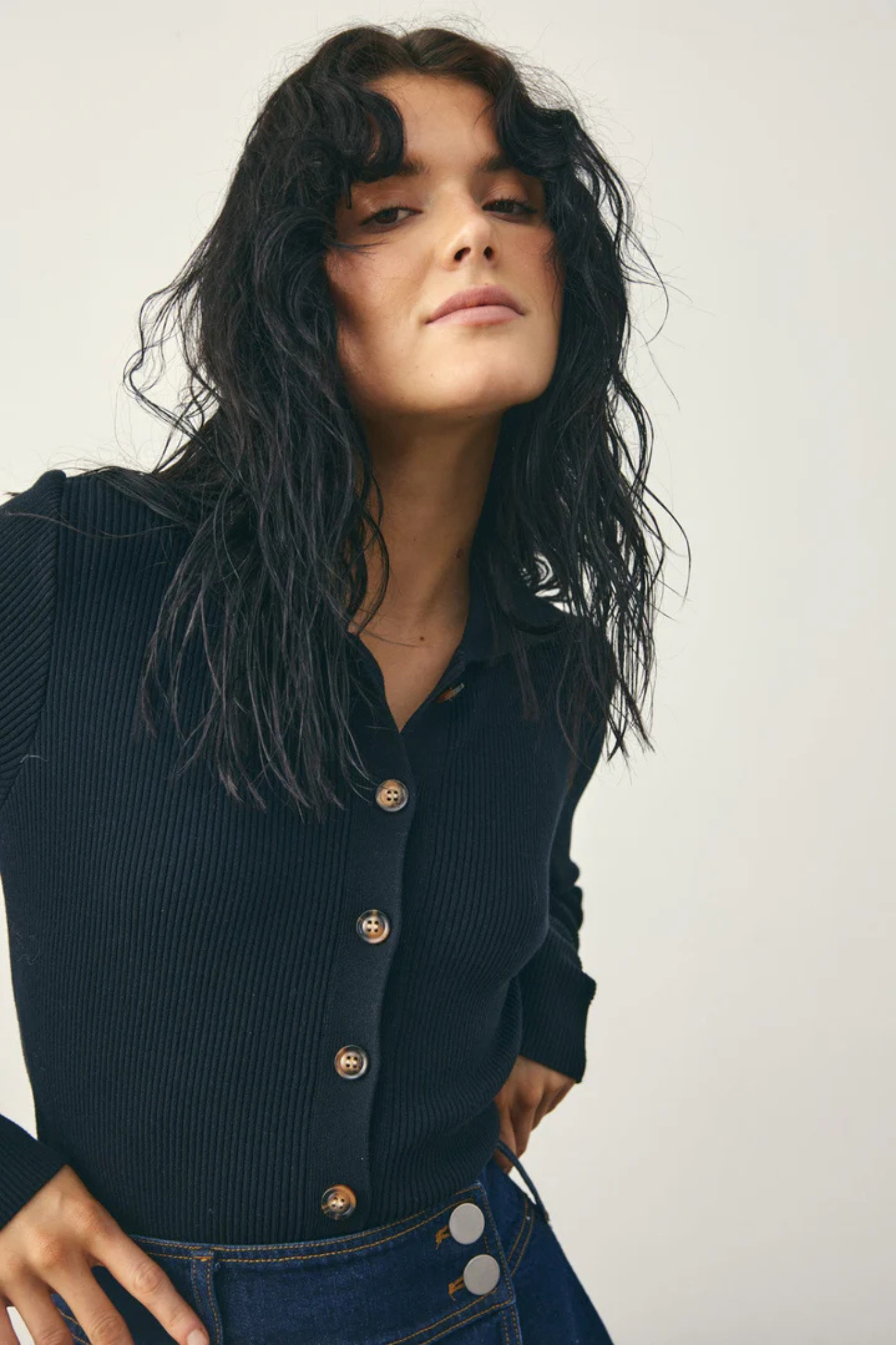 LIVANNA KNIT CARDIGAN - BLACK