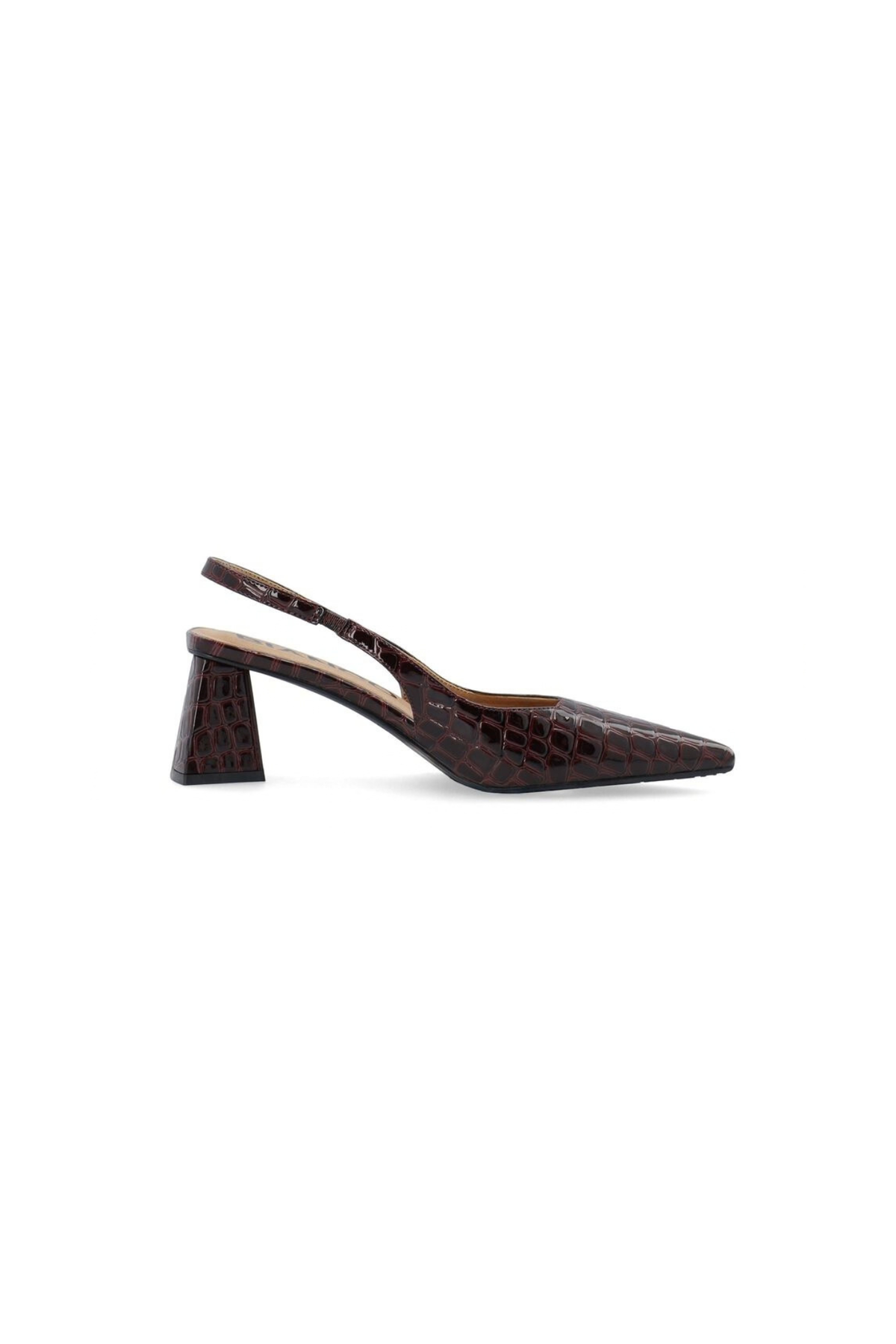 MARALYN SLINGBACK HEELS - BURGUNDY CROCO PATENT