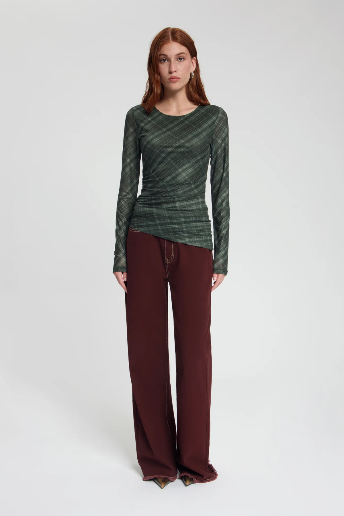 LILA MESH TOP - BLACK CHECKED