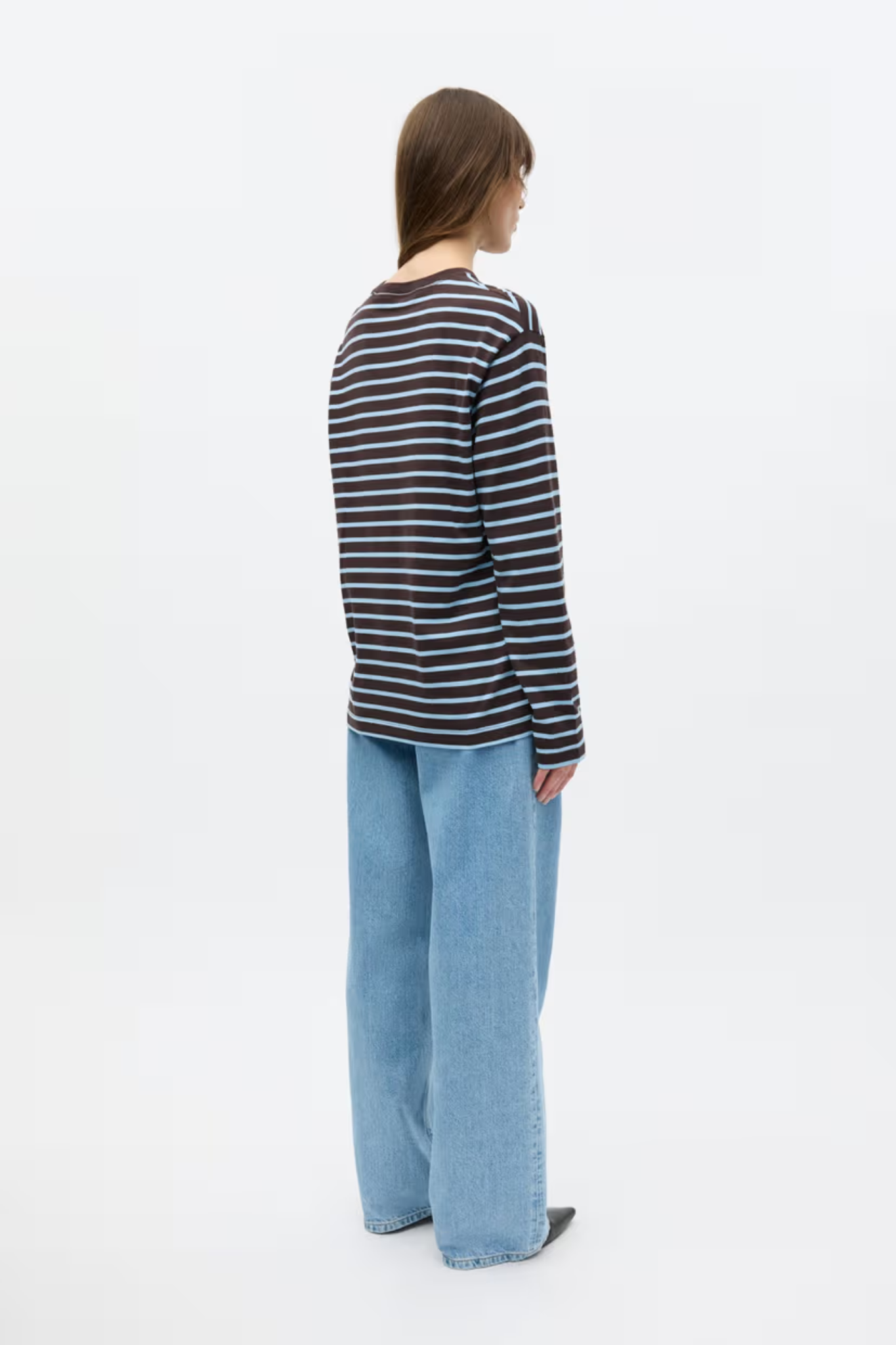 KULLA LS STRIPE T-SHIRT - CHOCOLATE BLUE STRIPE