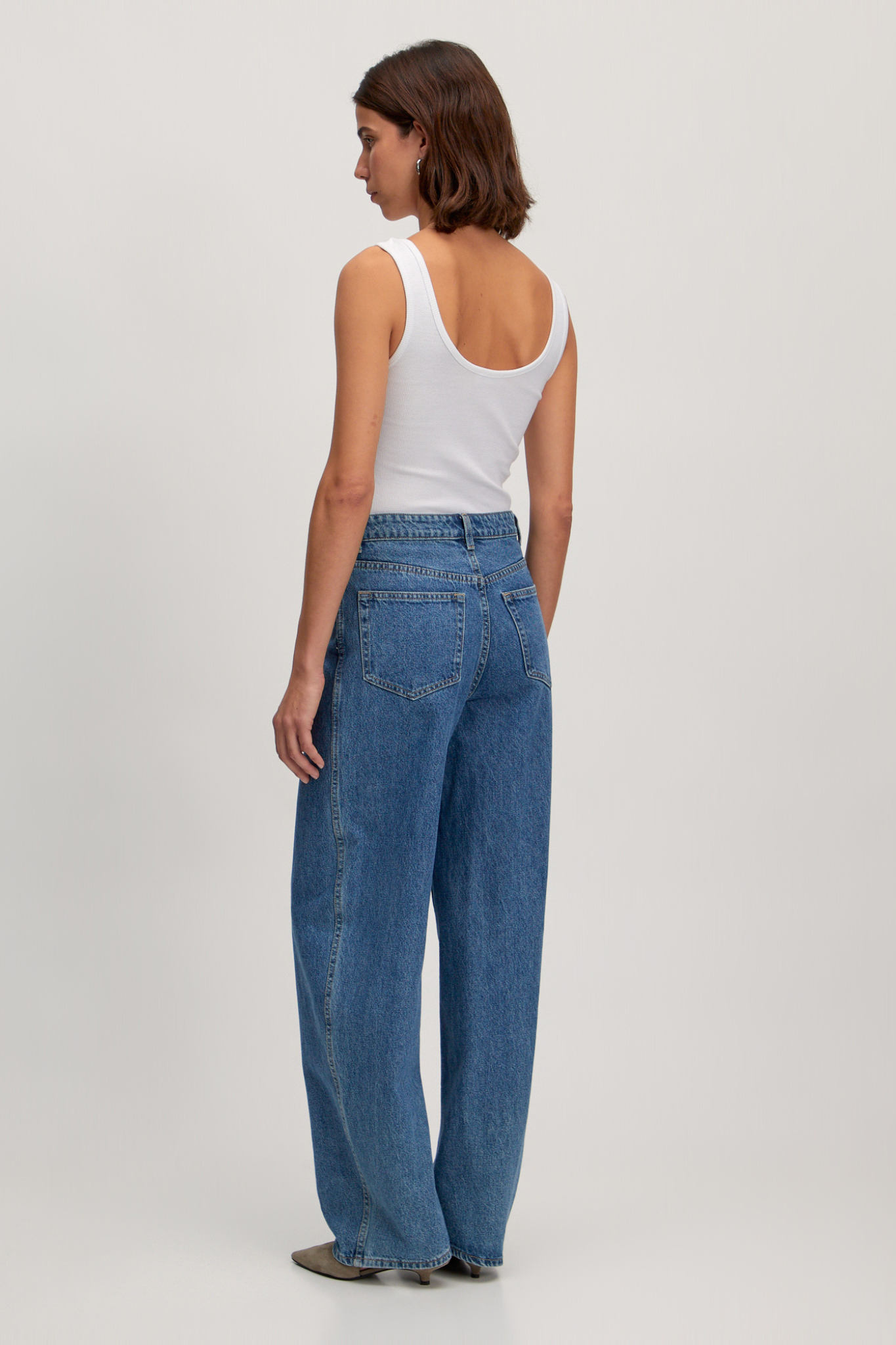 THEODORA DENIM PANTS - MID BLUE