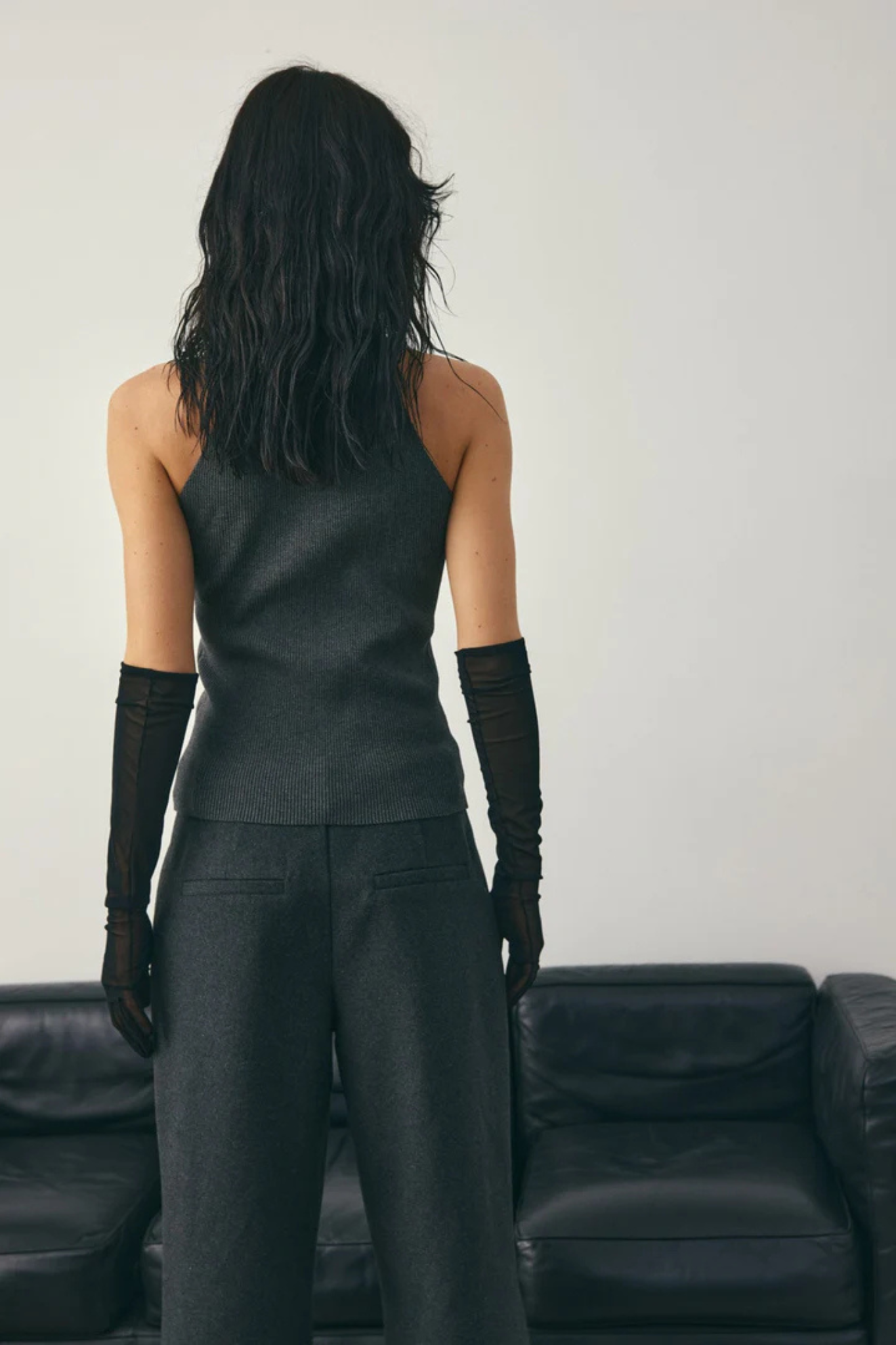 LAJOIA KNIT TOP - MEDIUM GREY MEL