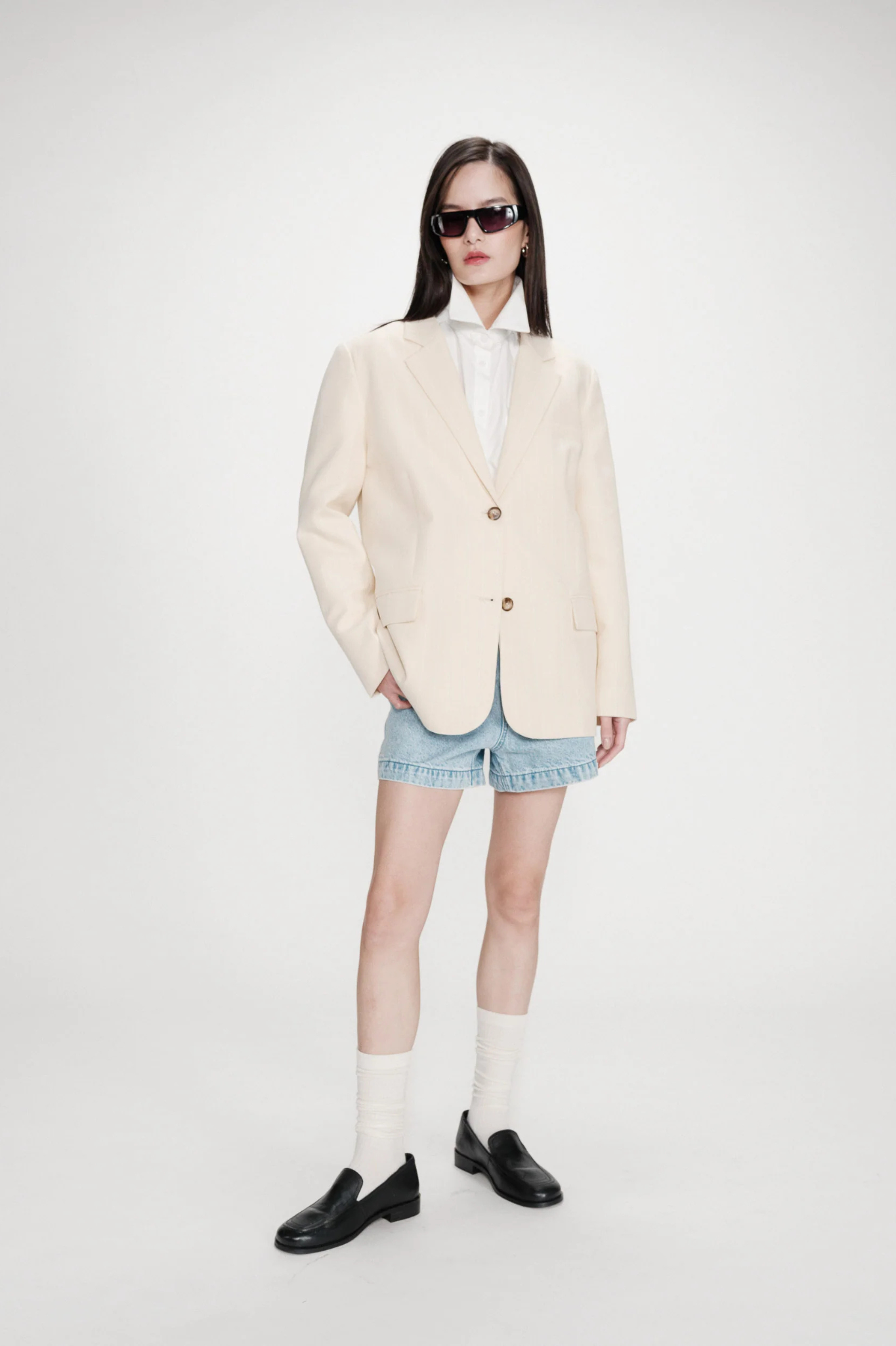 VELVET BLAZER - VANILLE
