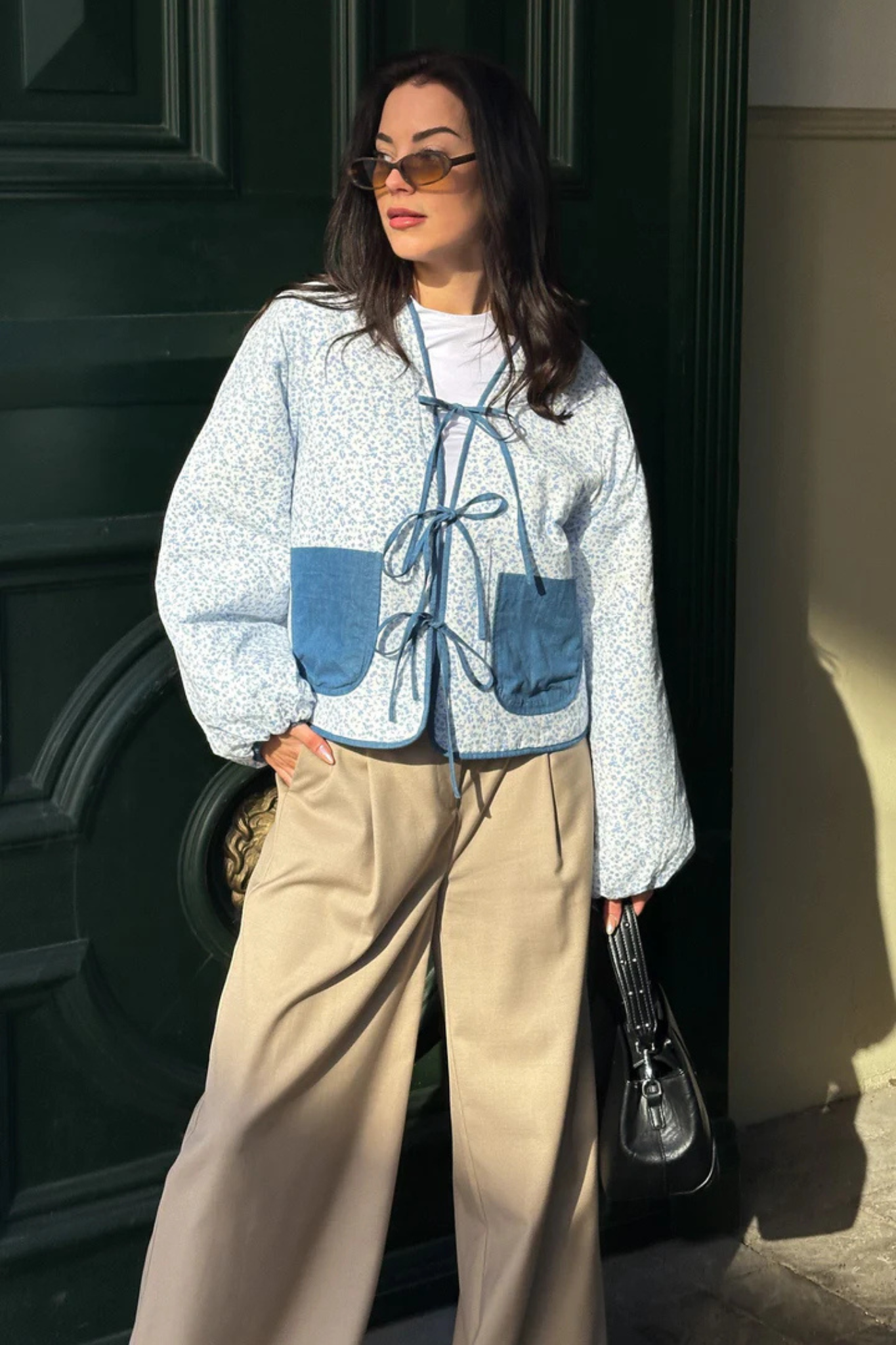 LORI JACKET - CALLA DENIM PRINT