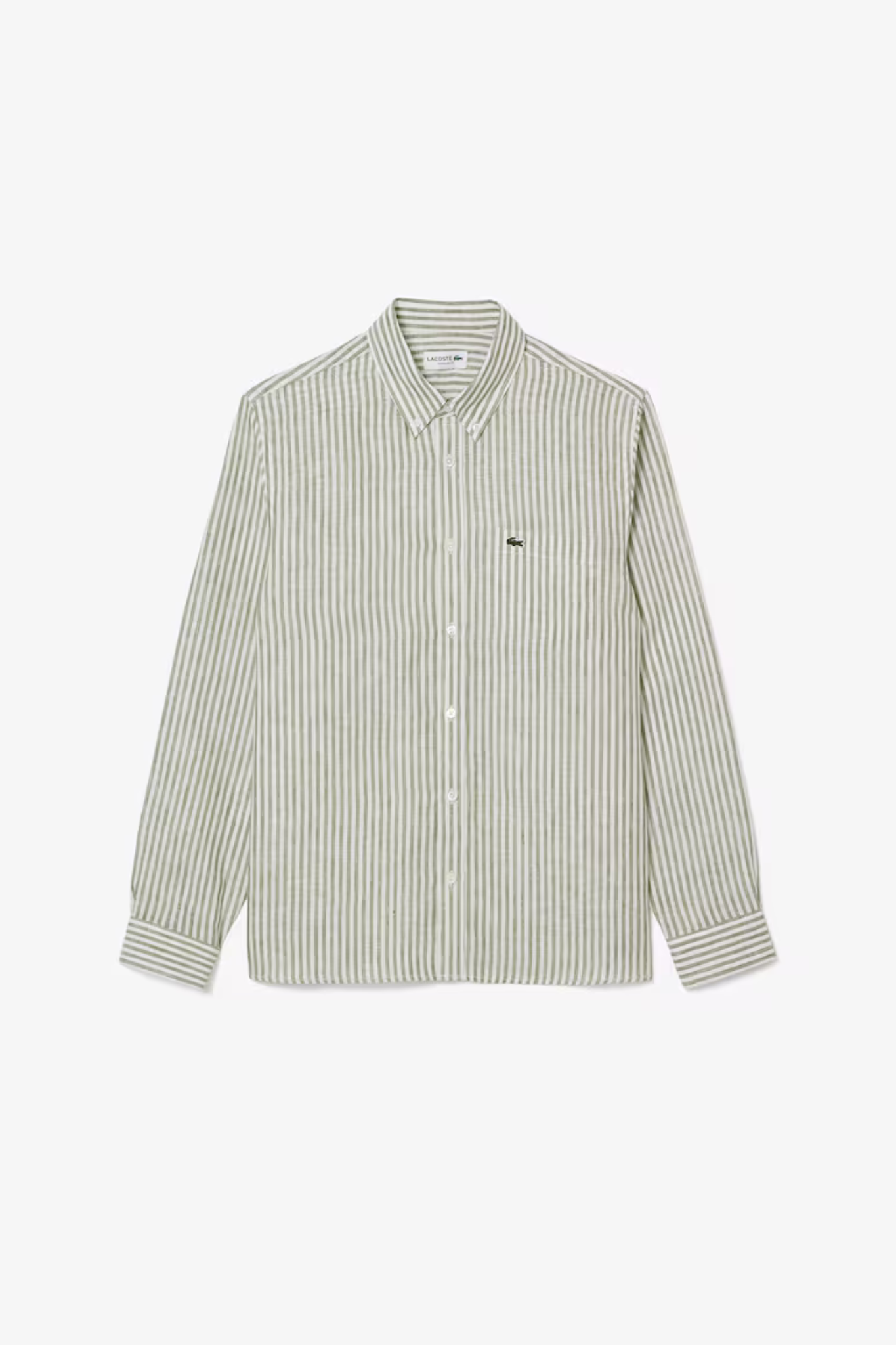 CH6985 L/S WOVEN SHIRT - KHAKI/WHITE